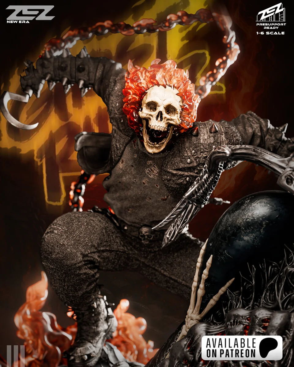 Ghost Rider | Fan Art | 3D Printed Resin Model Garage Kit | *Un-Painted* | ZEZ Studio
