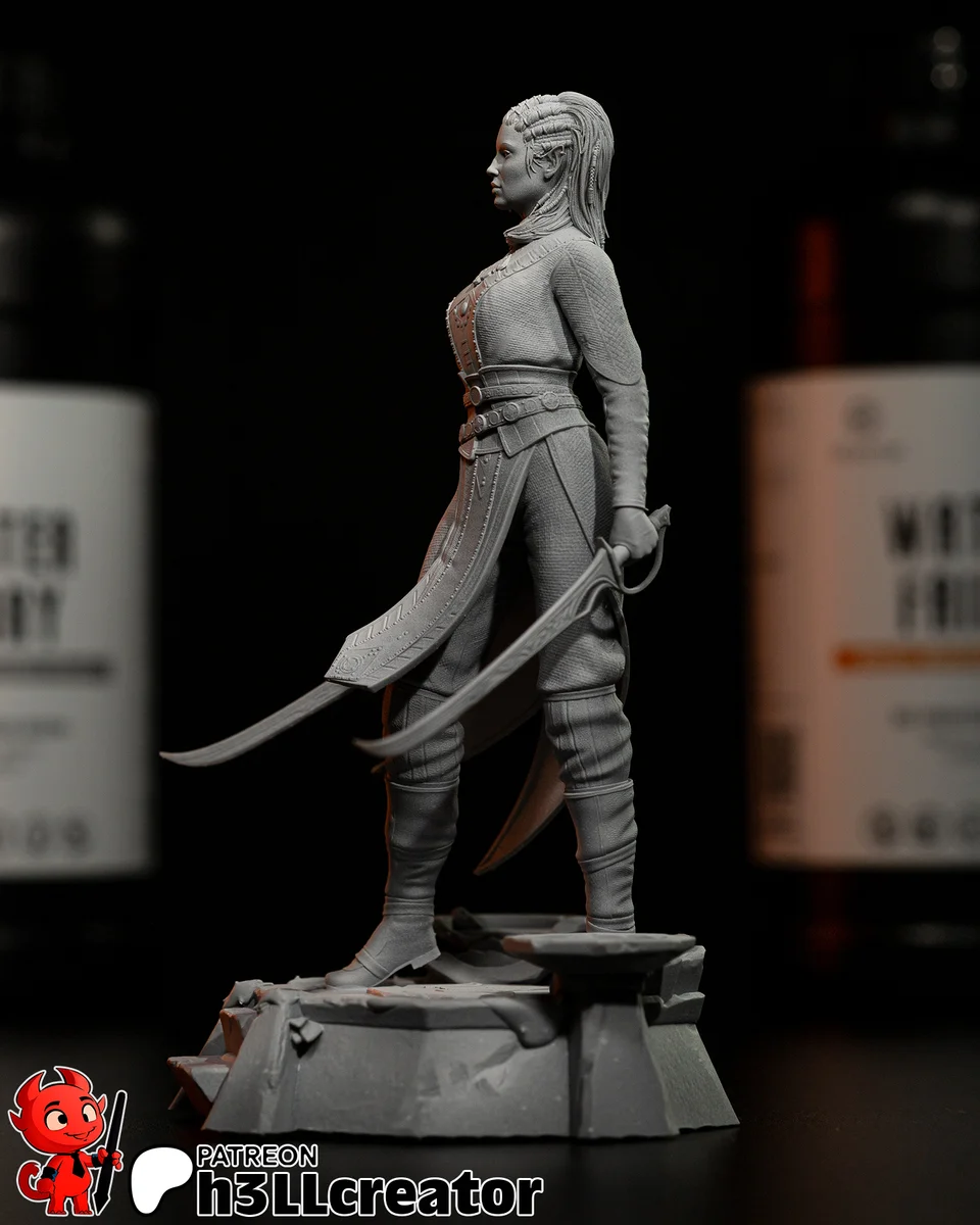 Jaheira | Fan Art | 3D Printed Resin Model Garage Kit | *Un-Painted* | H3LL Creator 6