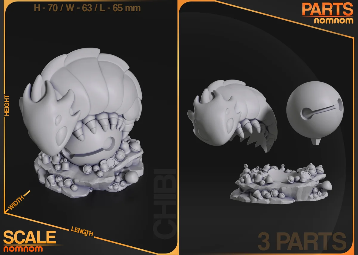 Chibi Bell Beast | Fan Art | 3D Printed Resin Model Garage Kit | *Un-Painted* | Nomnom 3