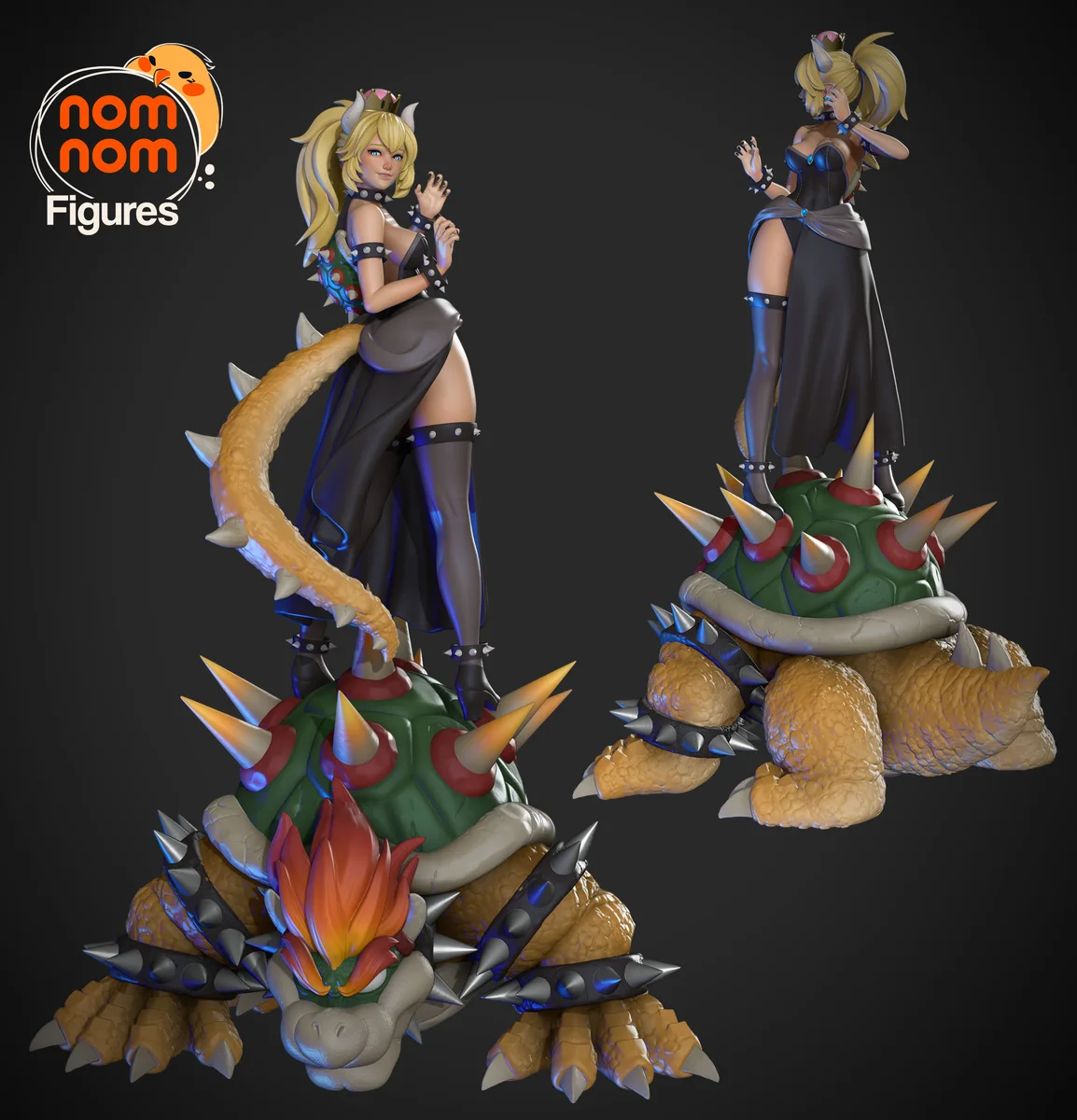 Bowsette | Fan Art | 3D Printed Resin Model Garage Kit | *Un-Painted* | Nomnom