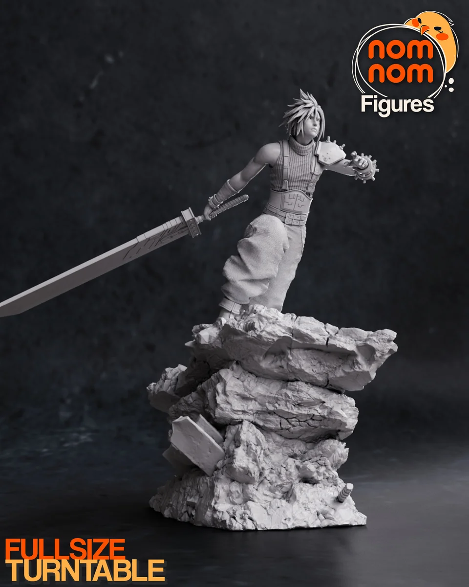 Cloud Strife | Fan Art | 3D Printed Resin Model Garage Kit | *Un-Painted* | Nomnom 6