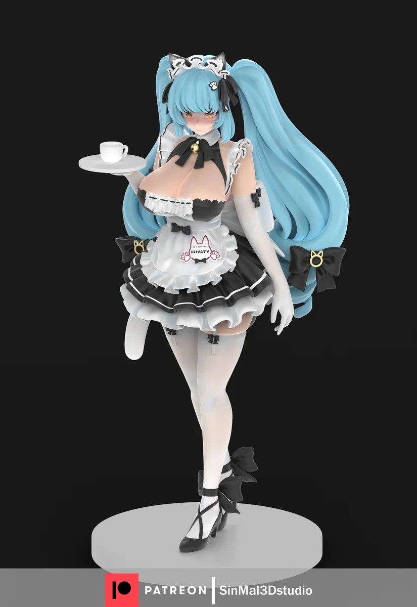 Privaty Maid | Fan Art | 3D Printed Resin Model Garage Kit | *Un-Painted* | Sin3Dstudio 5