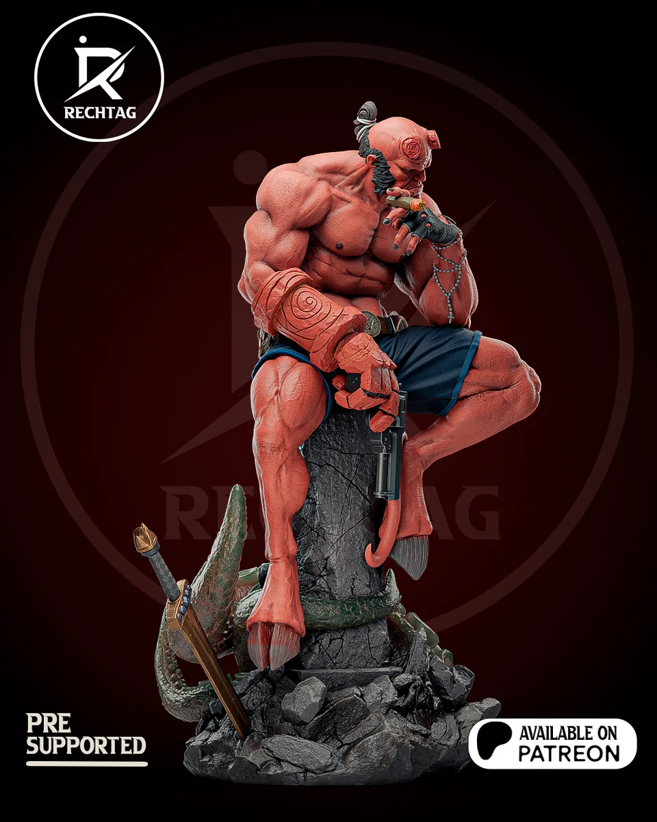 Hellboy | Fan Art | 3D Printed Resin Model Garage Kit | *Un-Painted* | Rechtag 5