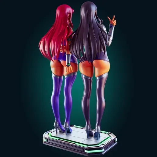 Starfire & Blackfire | Fan Art | 3D Printed Resin Model Garage Kit | *Un-Painted* | Officer Rhu 2