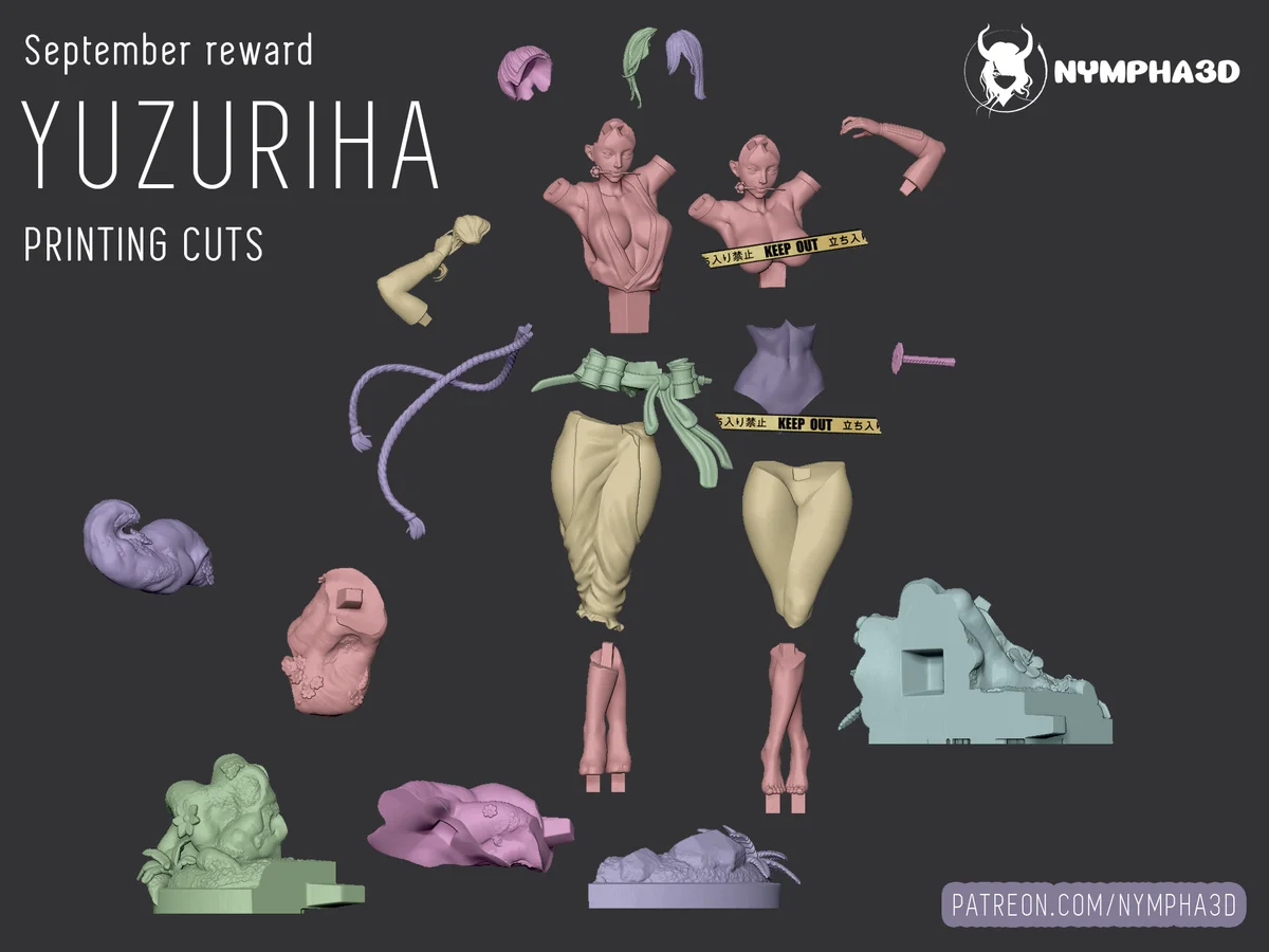 Yuzuriha | Fan Art | 3D Printed Resin Model Garage Kit | *Un-Painted* | Nympha3D 6