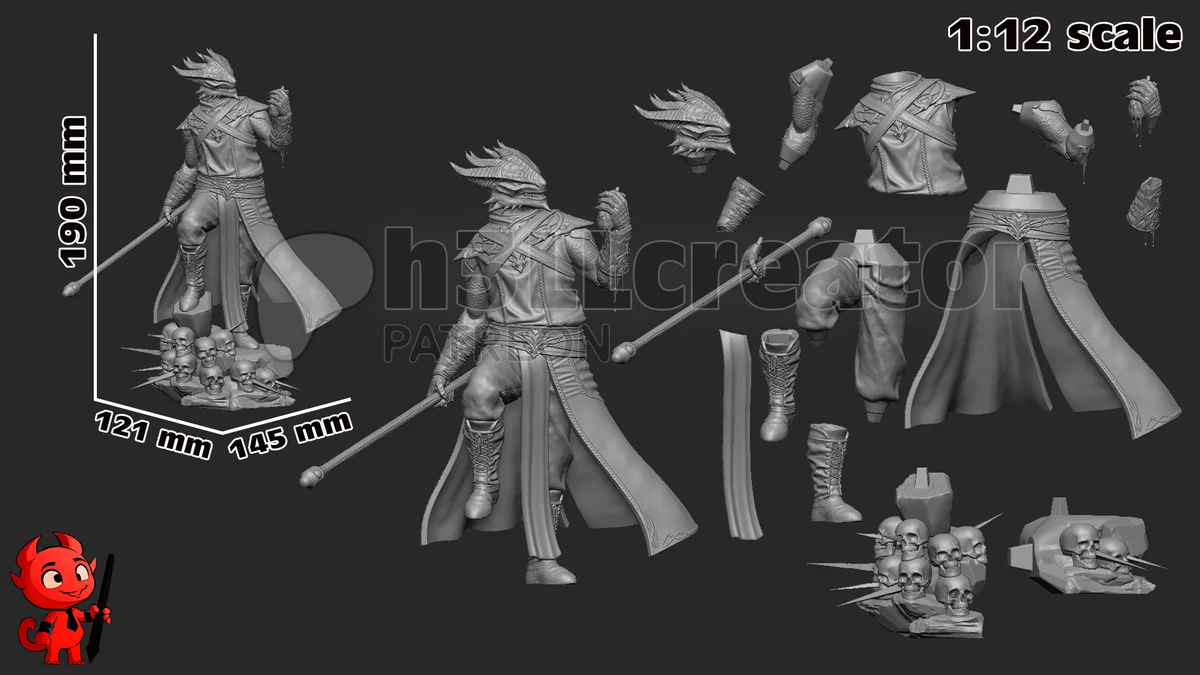 Dark Urge | Fan Art | 3D Printed Resin Model Garage Kit | *Un-Painted* | H3LL Creator 10