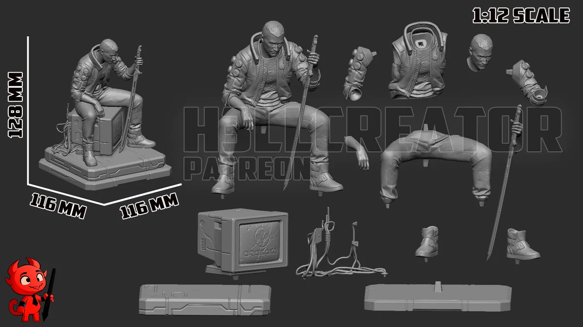 Male V | Fan Art | 3D Printed Resin Model Garage Kit | *Un-Painted* | H3LL Creator 14