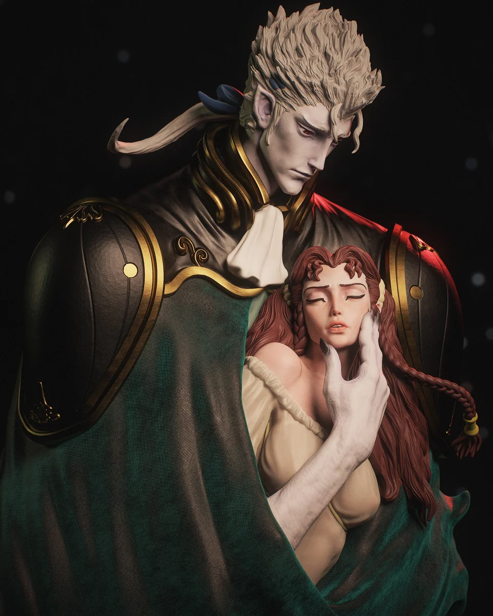Meier & Charlotte | Fan Art | 3D Printed Resin Model Garage Kit | *Un-Painted* | Nympha3D 3