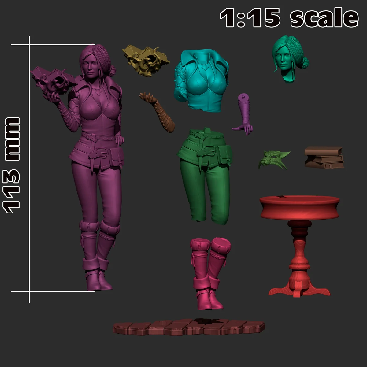 Triss Merigold | Fan Art | 3D Printed Resin Model Garage Kit | *Un-Painted* | H3LL Creator 5