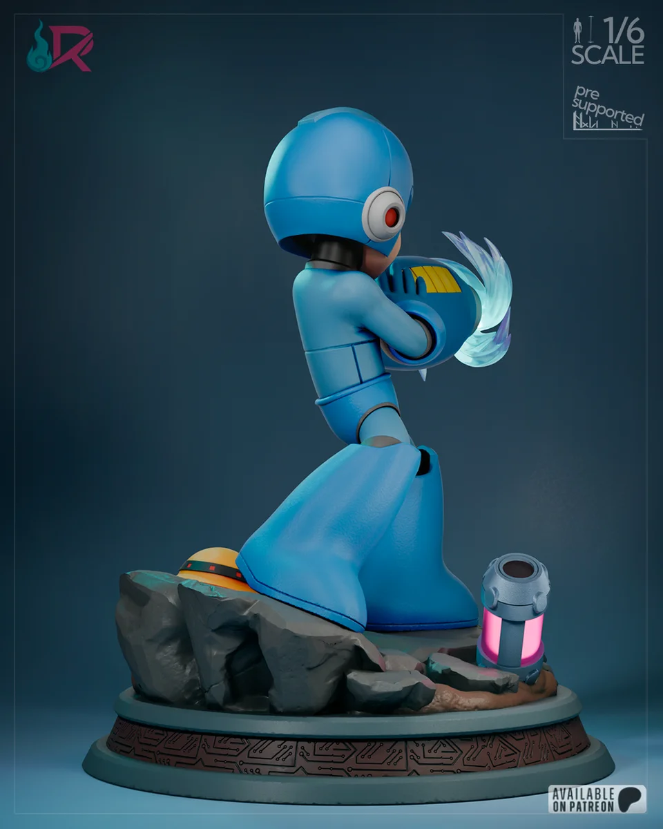 Megaman - Classic | Fan Art | 3D Printed Resin Model Garage Kit | *Un-Painted* | Rechtag 6