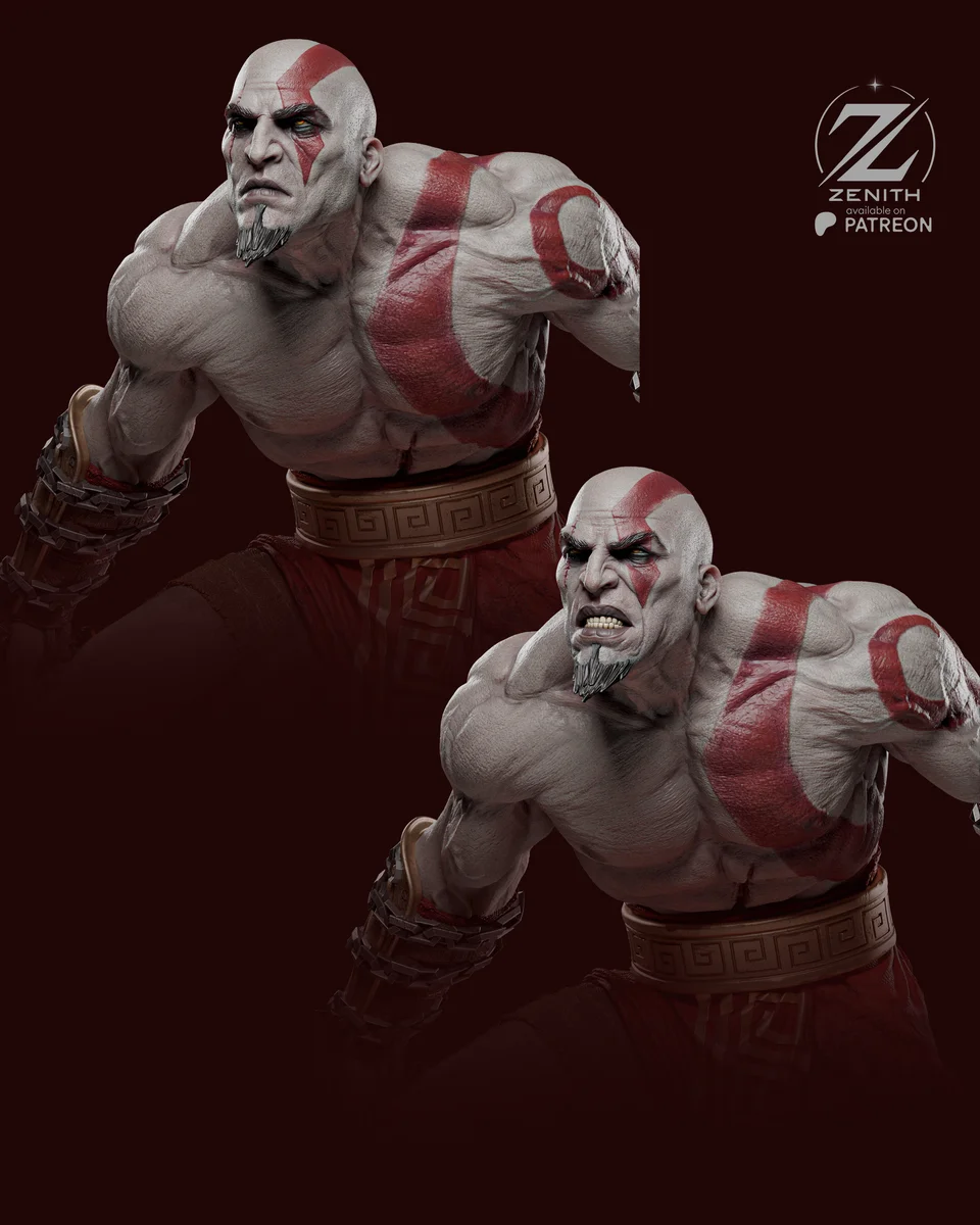Kratos | Fan Art | 3D Printed Resin Model Garage Kit | *Un-Painted* | Zenith Studios 9