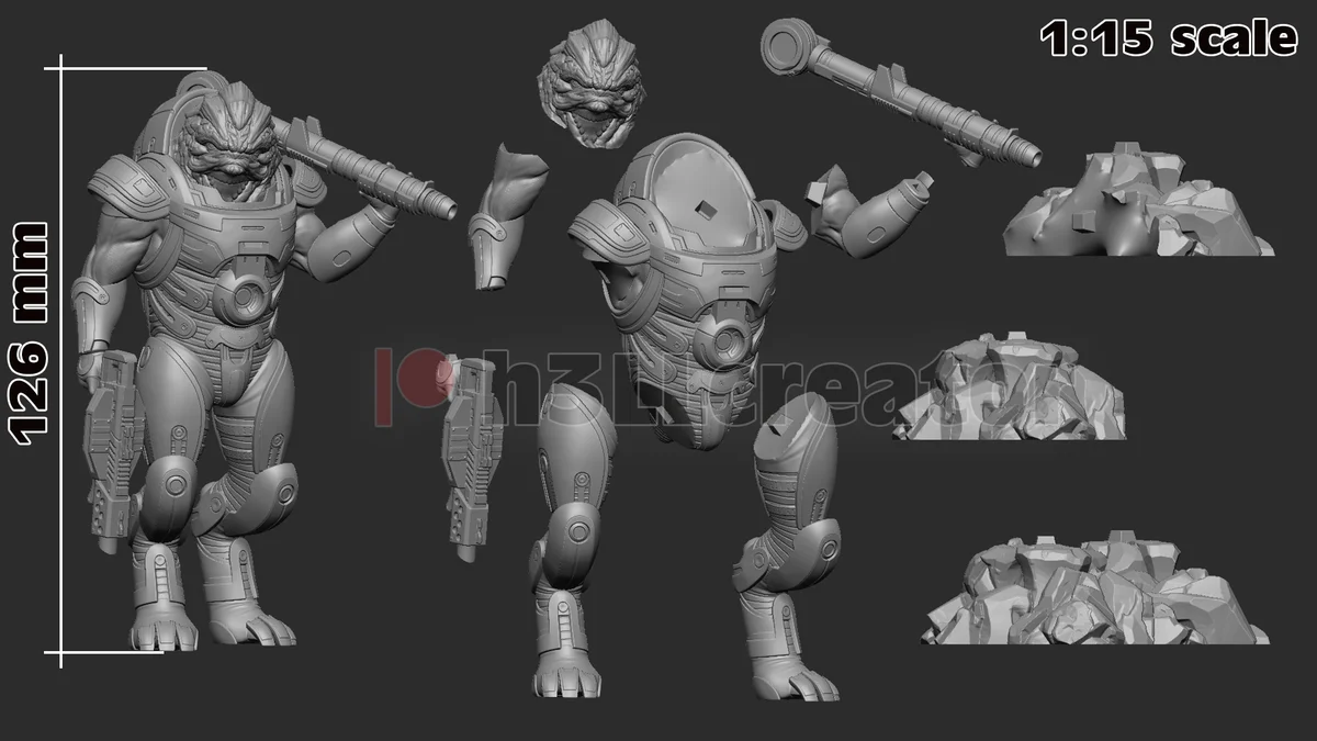 Grunt | Fan Art | 3D Printed Resin Model Garage Kit | *Un-Painted* | H3LL Creator 8