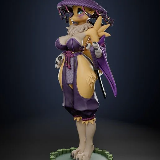 Renamon Samurai | Fan Art | 3D Printed Resin Model Garage Kit | *Un-Painted* | AnyoneNSFW 5