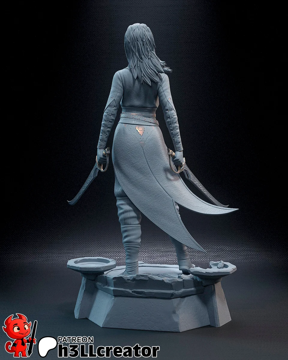 Jaheira | Fan Art | 3D Printed Resin Model Garage Kit | *Un-Painted* | H3LL Creator 11