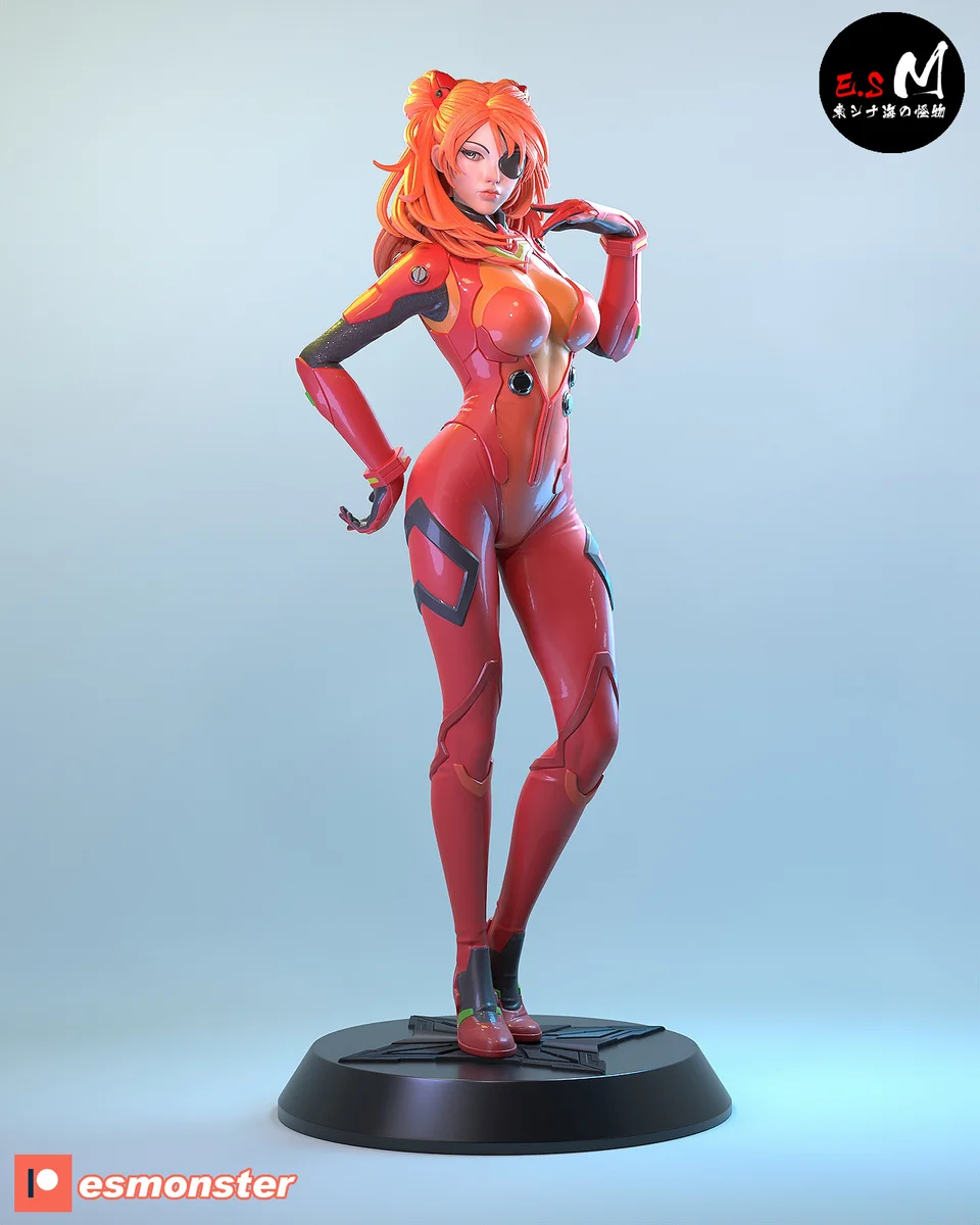 Asuka | Fan Art | 3D Printed Resin Model Garage Kit | *Un-Painted* | ES Monster 4