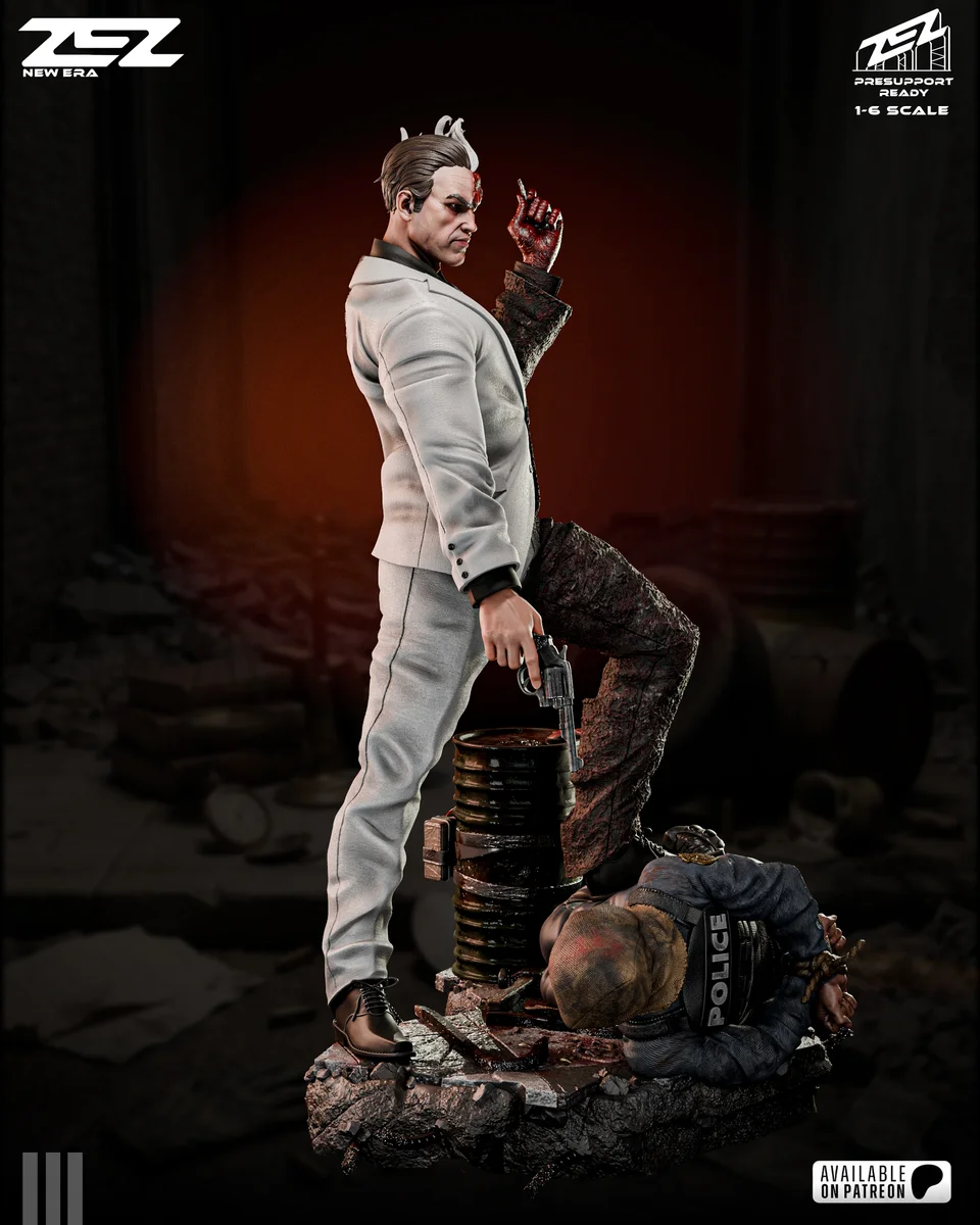 Two-Face | Fan Art | 3D Printed Resin Model Garage Kit | *Un-Painted* | ZEZ Studio 3