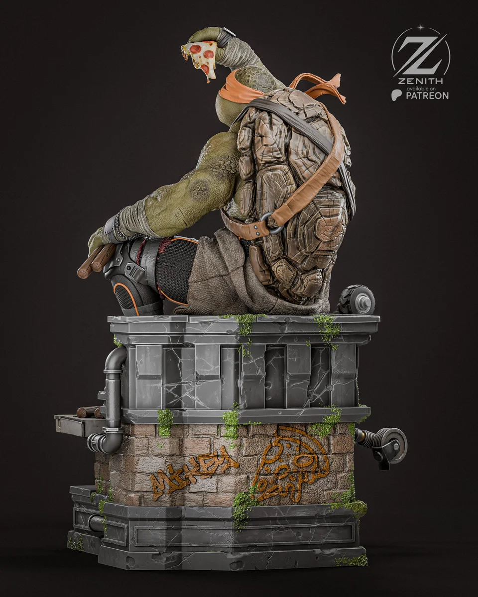 Michelangelo TMNT | Fan Art | 3D Printed Resin Model Garage Kit | *Un-Painted* | Zenith Studios 5