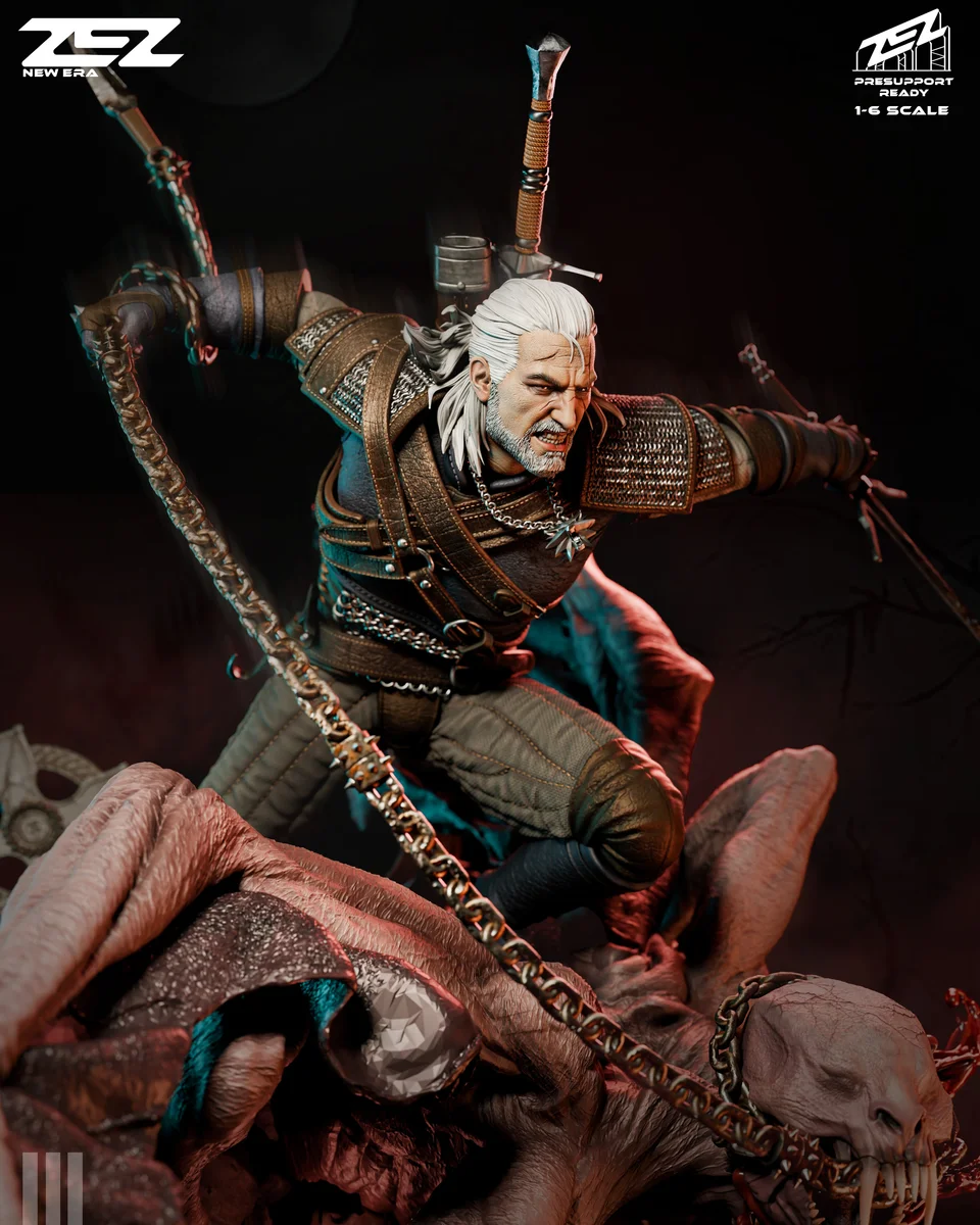 Geralt | Fan Art | 3D Printed Resin Model Garage Kit | *Un-Painted* | ZEZ Studio 14
