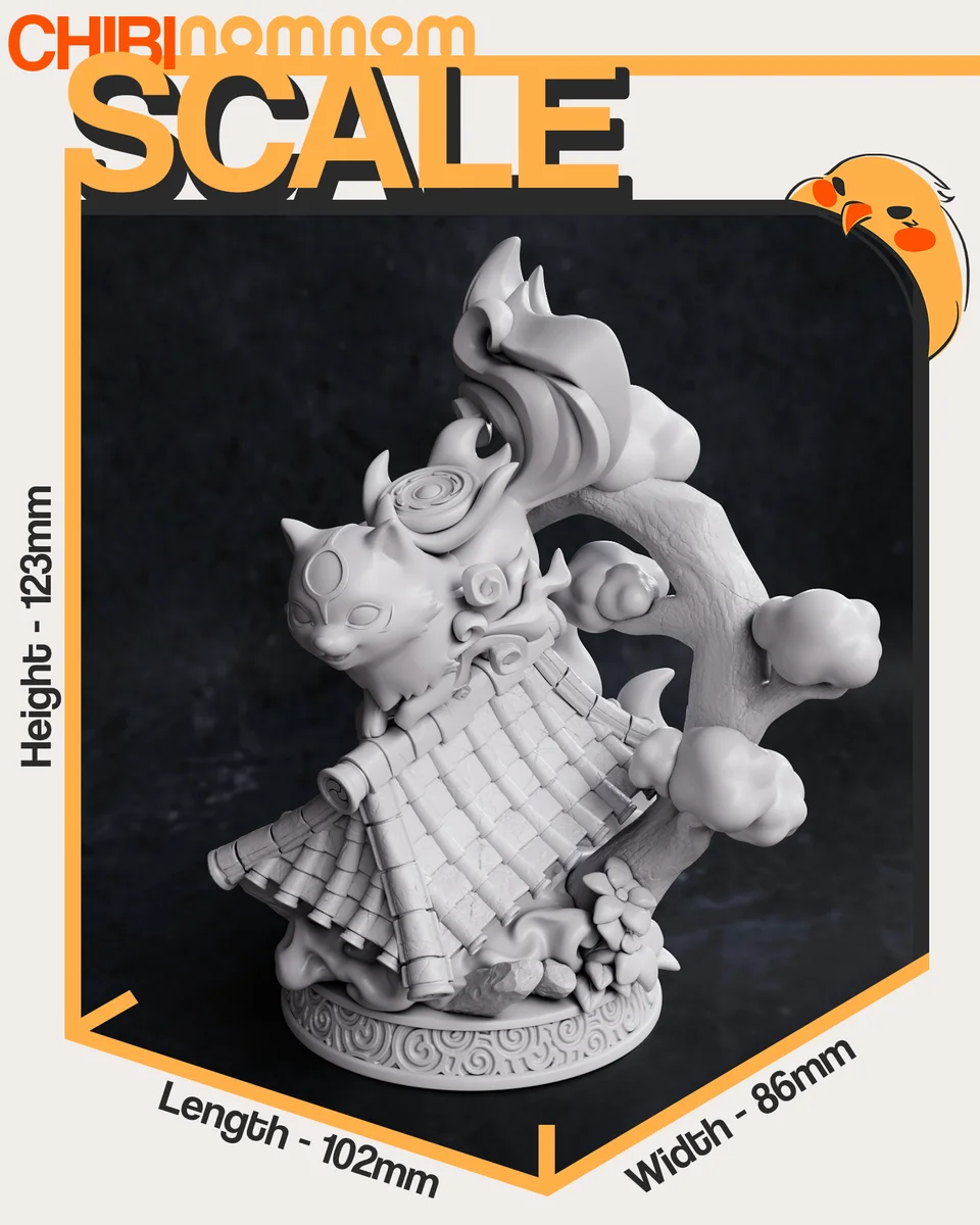 Chibi Amaterasu | Fan Art | 3D Printed Resin Model Garage Kit | *Un-Painted* | Nomnom 4
