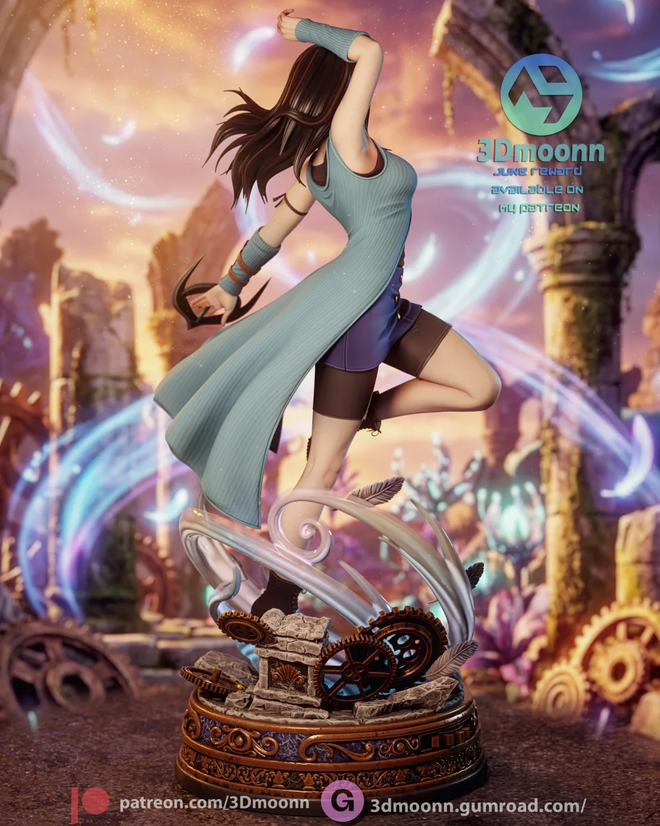 Rinoa Heartilly | Fan Art | 3D Printed Resin Model Garage Kit | *Un-Painted* | 3DMoonn 4