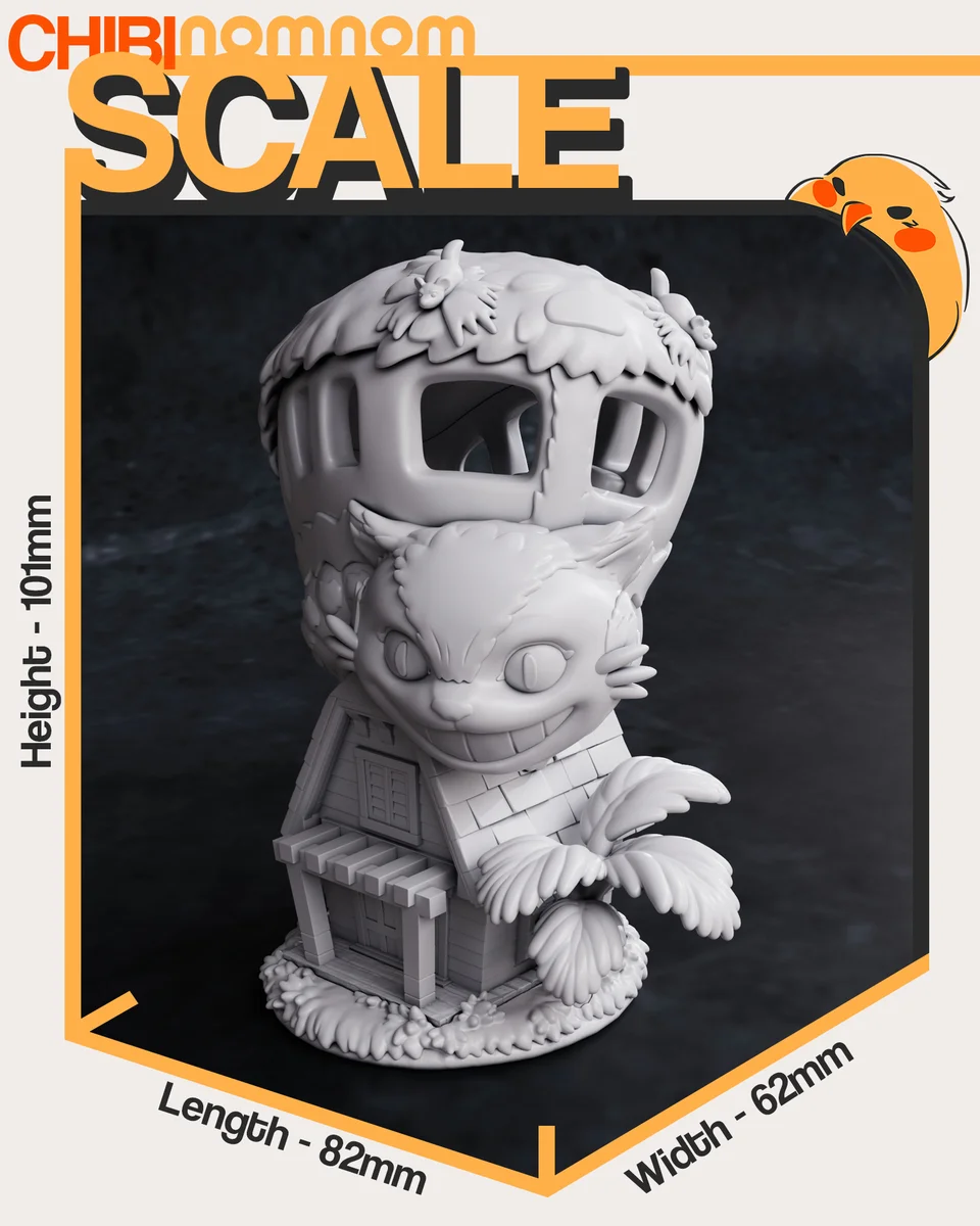 Chibi Catbus | Fan Art | 3D Printed Resin Model Garage Kit | *Un-Painted* | Nomnom 4