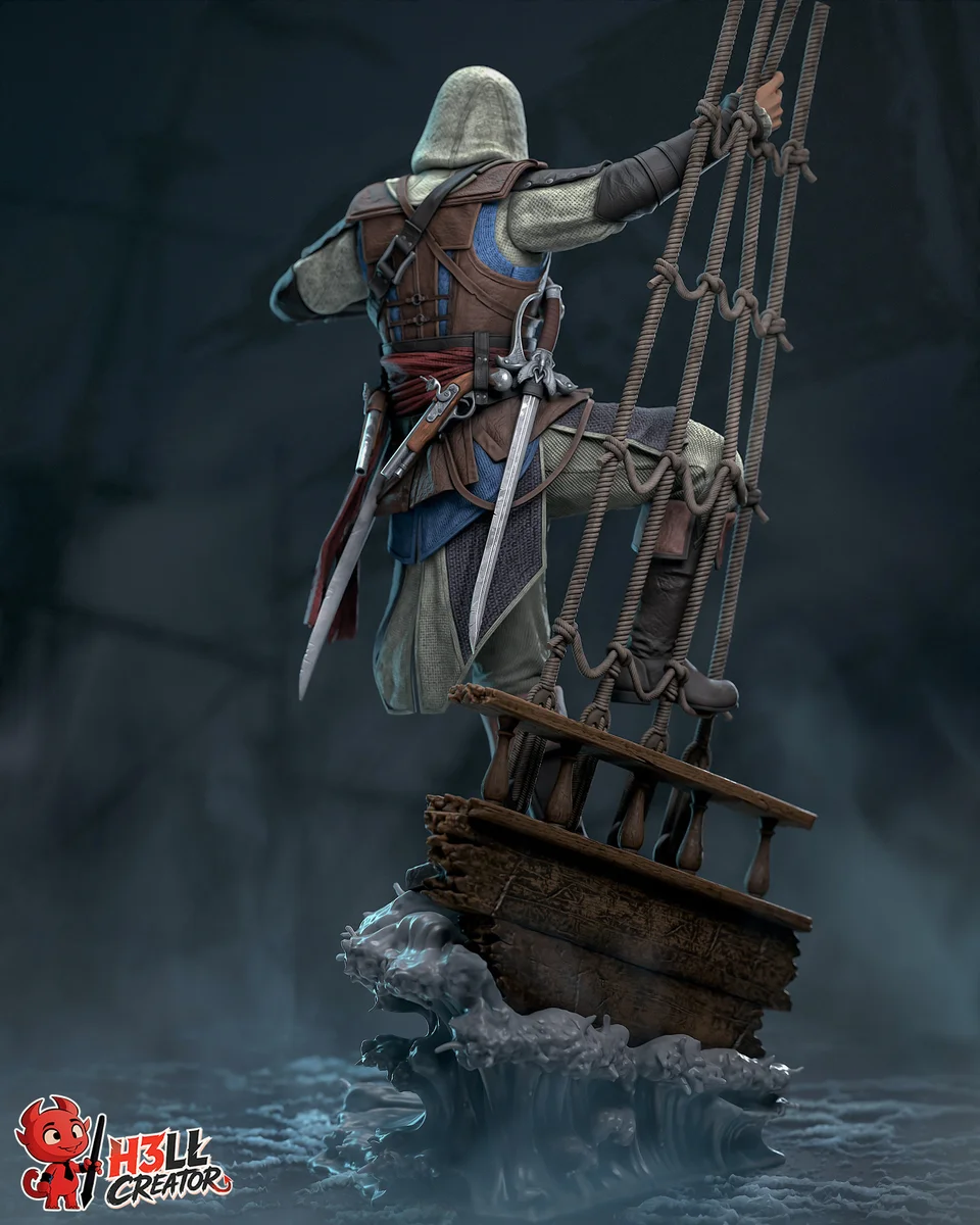 Edward Kenway | Fan Art | 3D Printed Resin Model Garage Kit | *Un-Painted* | H3LL Creator 9