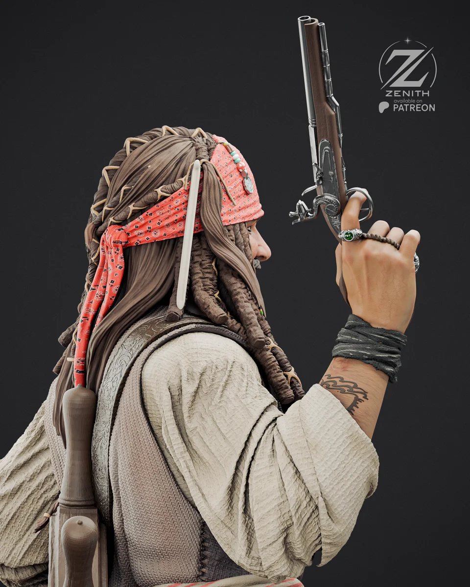Jack Sparrow | Fan Art | 3D Printed Resin Model Garage Kit | *Un-Painted* | Zenith Studios 11