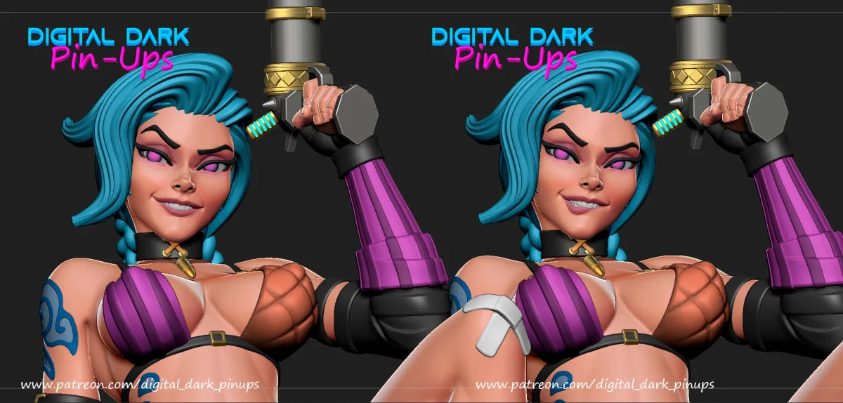 Jinx | Fan Art | 3D Printed Resin Model Garage Kit | *Un-Painted* | Digital Dark 3