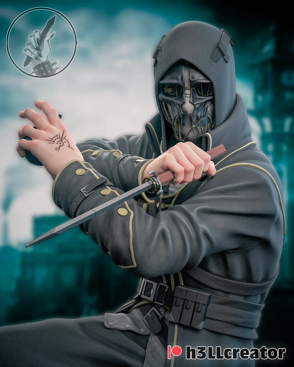 Corvo Attano | Fan Art | 3D Printed Resin Model Garage Kit | *Un-Painted* | H3LL Creator