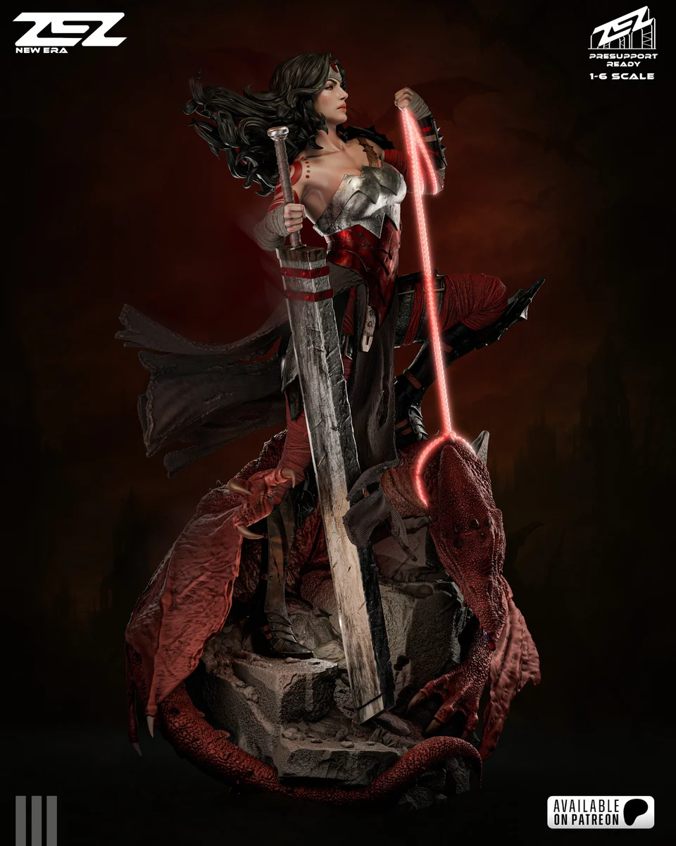 Wonder Woman Absolute | Fan Art | 3D Printed Resin Model Garage Kit | *Un-Painted* | ZEZ Studio 4