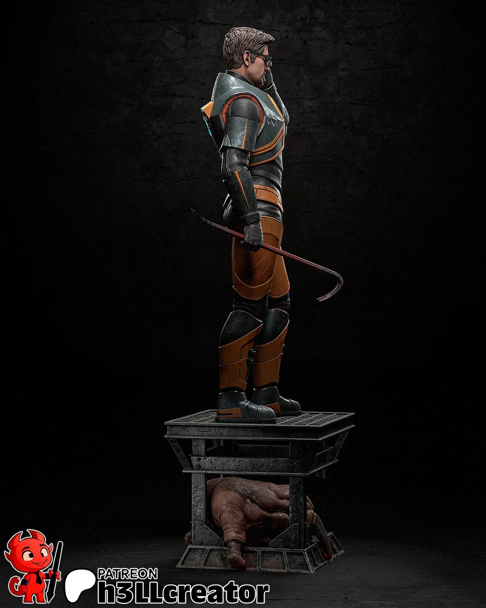 Gordon Freeman | Fan Art | 3D Printed Resin Model Garage Kit | *Un-Painted* | H3LL Creator 4