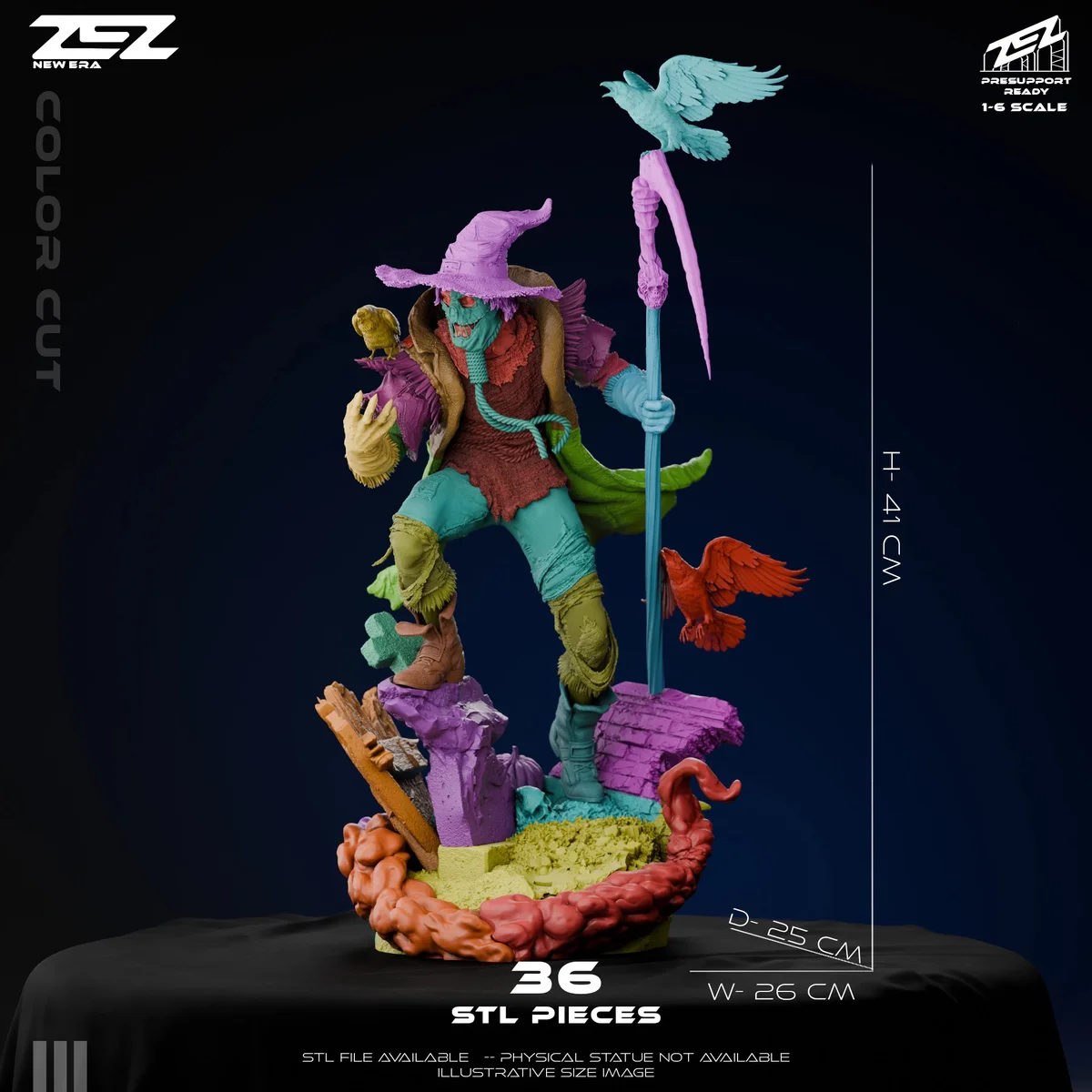 Scarecrow | Fan Art | 3D Printed Resin Model Garage Kit | *Un-Painted* | ZEZ Studio 16