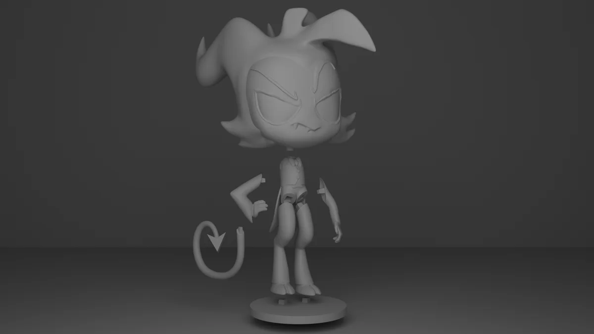 Chibi Moxxie | Fan Art | 3D Printed Resin Model Garage Kit | *Un-Painted* | Remy Sculpts 3