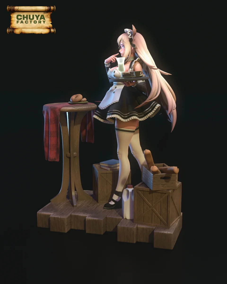 Maid Rapi | Fan Art | 3D Printed Resin Model Garage Kit | *Un-Painted* | Chuya Factory 4
