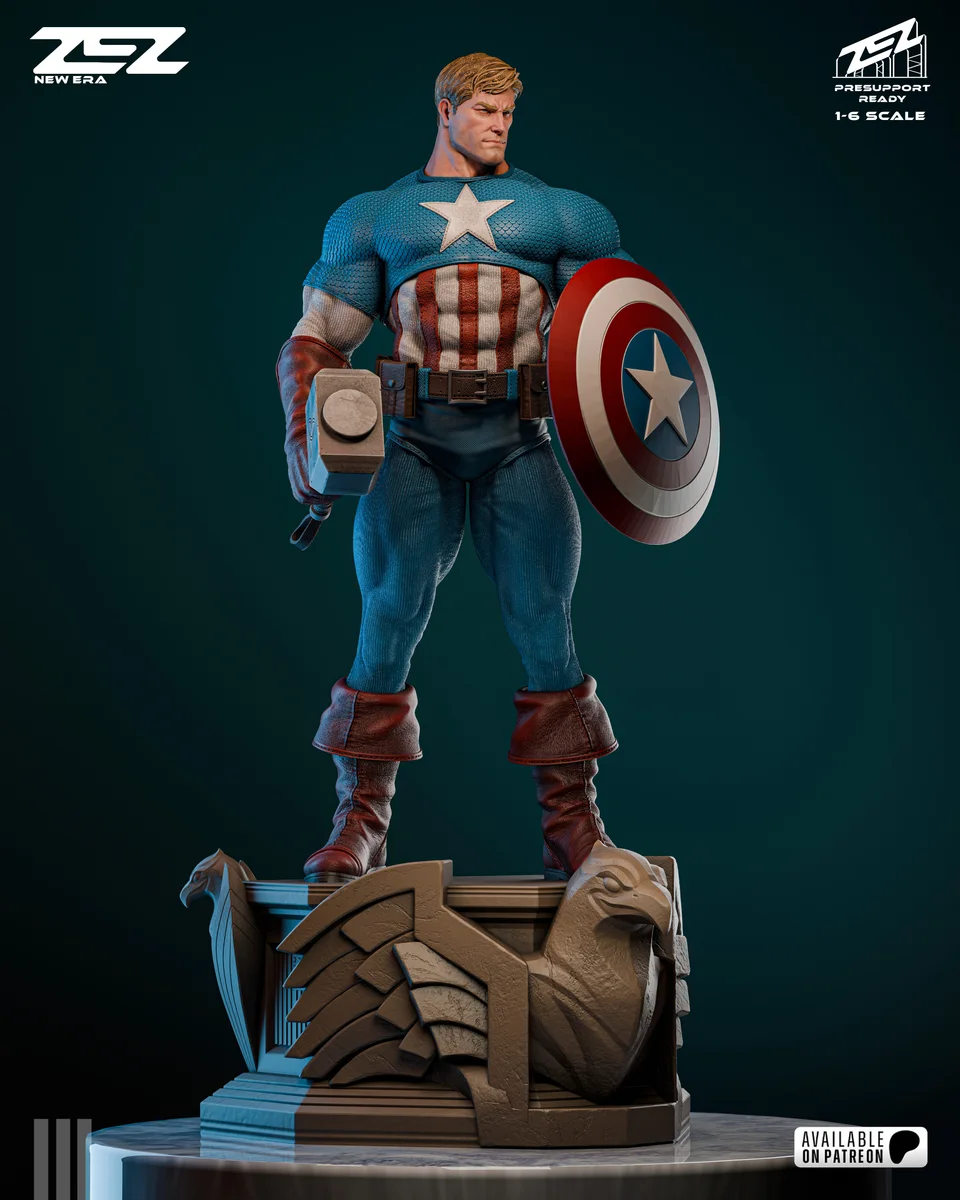 Captain America Museum | Fan Art | 3D Printed Resin Model Garage Kit | *Un-Painted* | ZEZ Studio 8