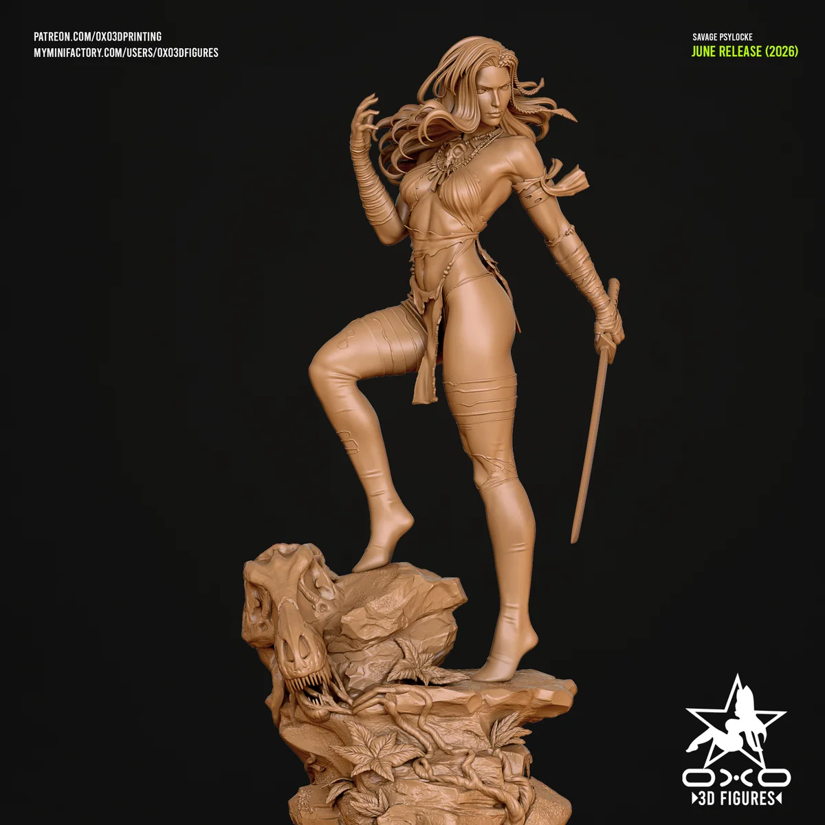 Savage Psylocke | Fan Art | 3D Printed Resin Model Garage Kit | *Un-Painted* | OXO3D 5