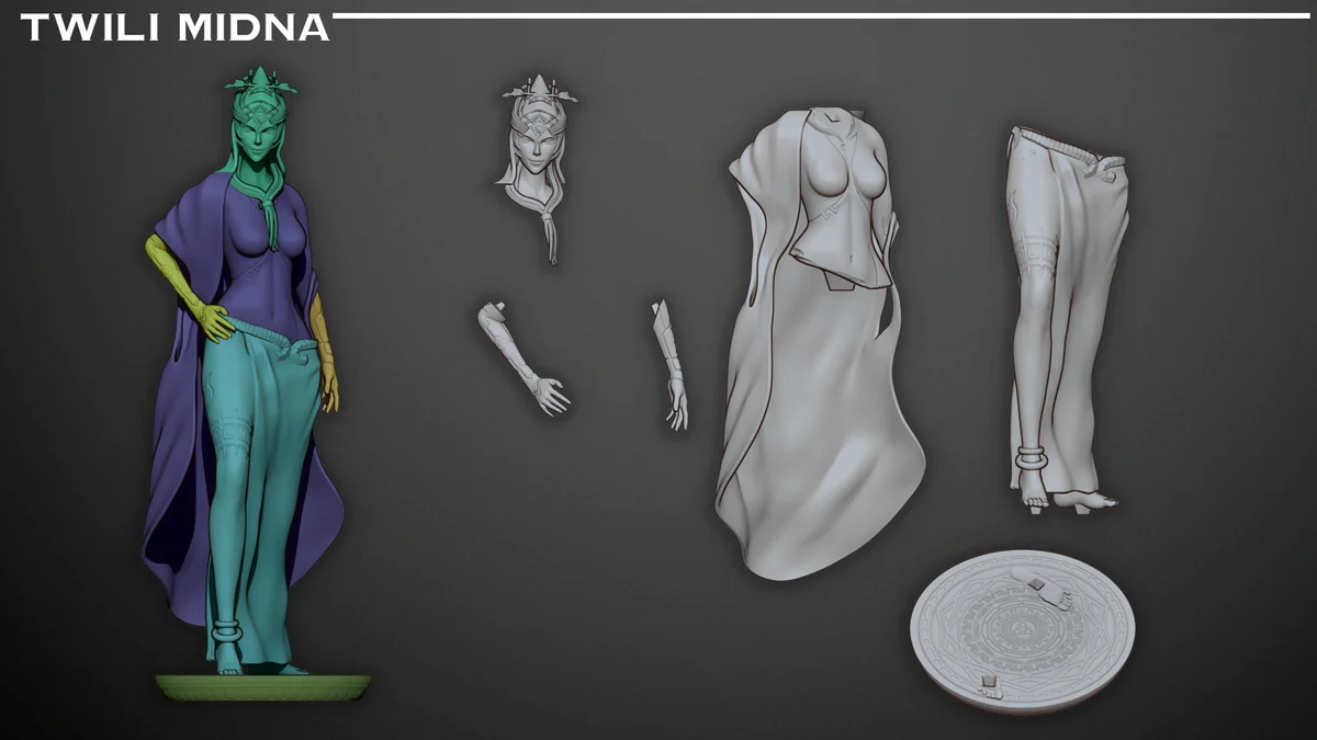 Twili Midna | Fan Art | 3D Printed Resin Model Garage Kit | *Un-Painted* | Inaki Sculpts 4