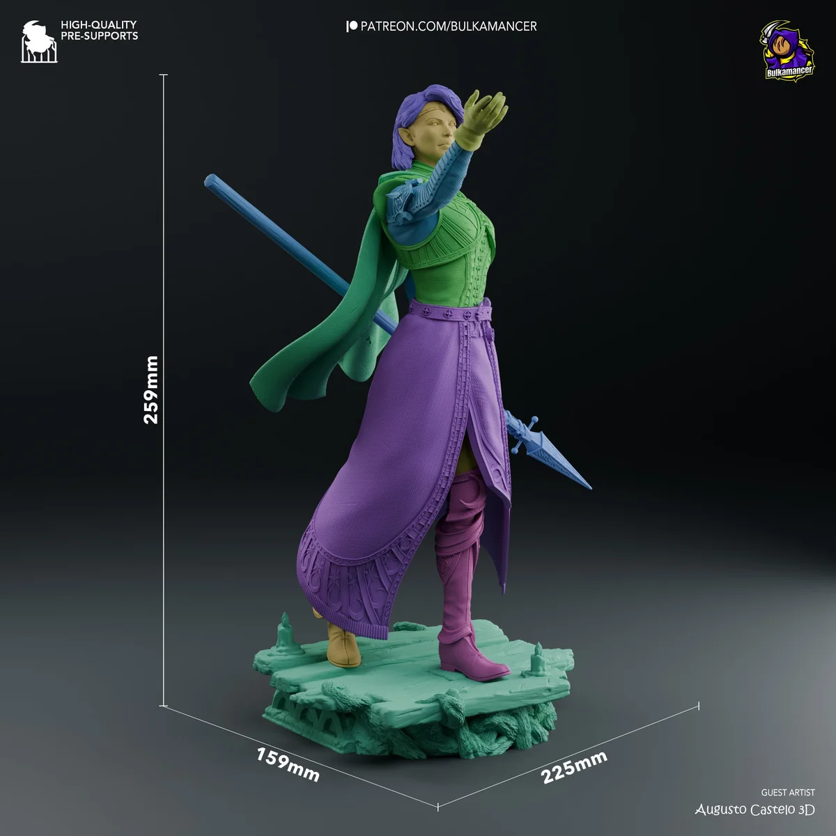 Moon Cleric | Fan Art | 3D Printed Resin Model Garage Kit | *Un-Painted* | Bulkamancer 9