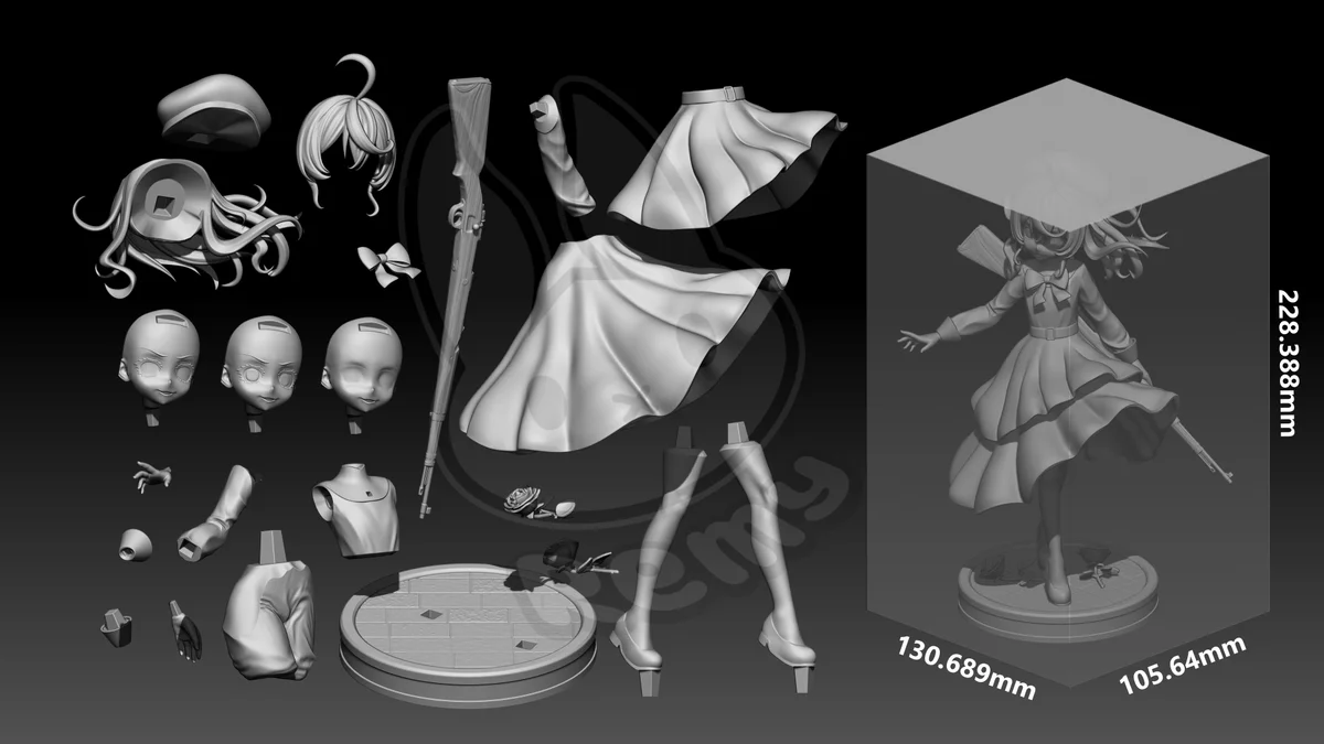 Tanya von Degurechaff | Fan Art | 3D Printed Resin Model Garage Kit | *Un-Painted* | Remy Sculpts 8