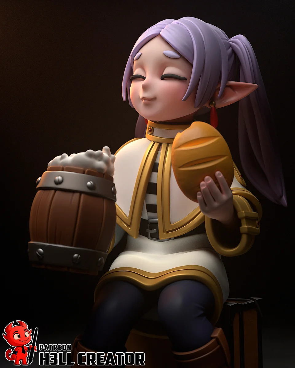 Chibi Frieren | Fan Art | 3D Printed Resin Model Garage Kit | *Un-Painted* | H3LL Creator 6