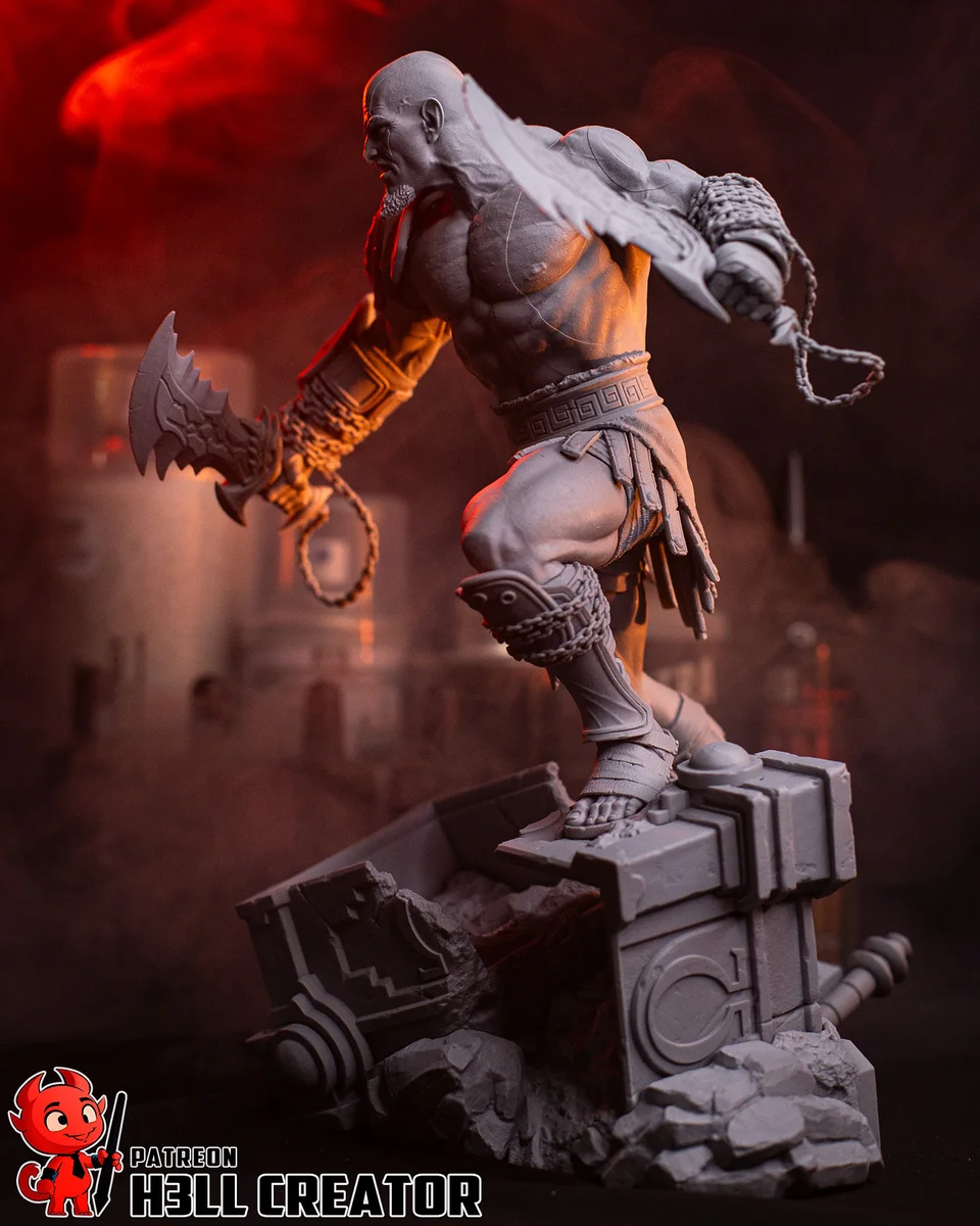 Kratos | Fan Art | 3D Printed Resin Model Garage Kit | *Un-Painted* | H3LL Creator 11