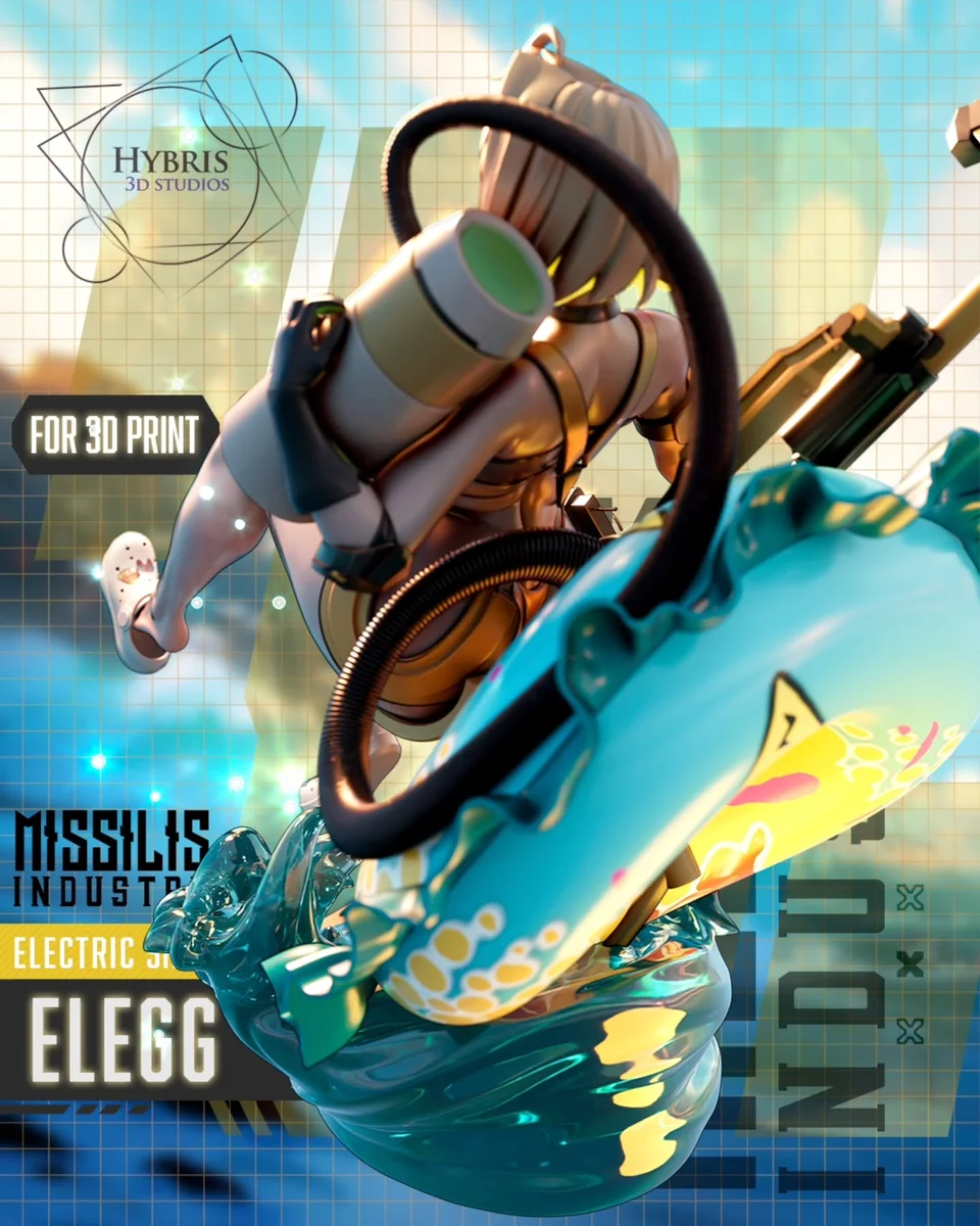 Elegg | Fan Art | 3D Printed Resin Model Garage Kit | *Un-Painted* | Hybris Studios 4