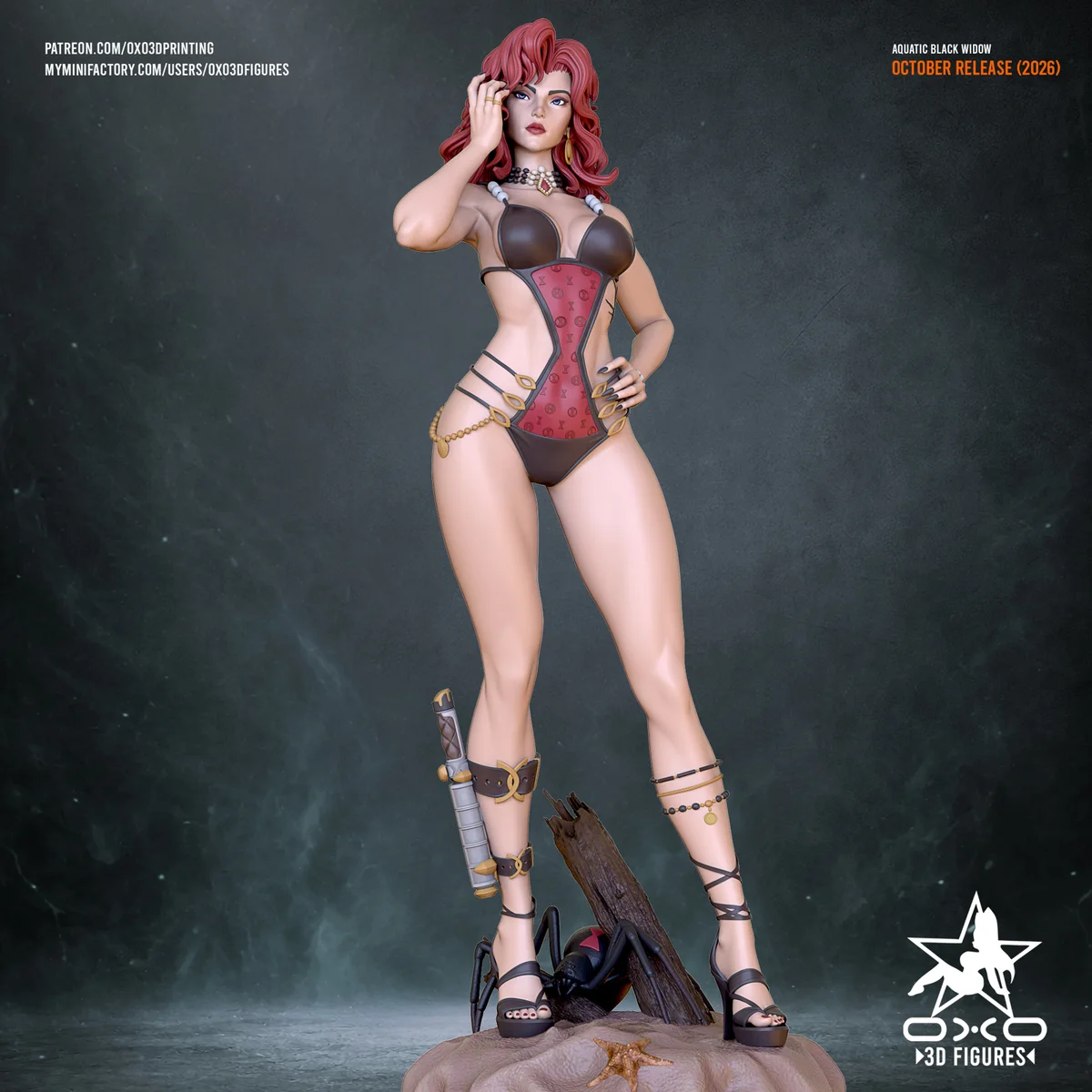 Black Widow | Fan Art | 3D Printed Resin Model Garage Kit | *Un-Painted* | OXO3D 3