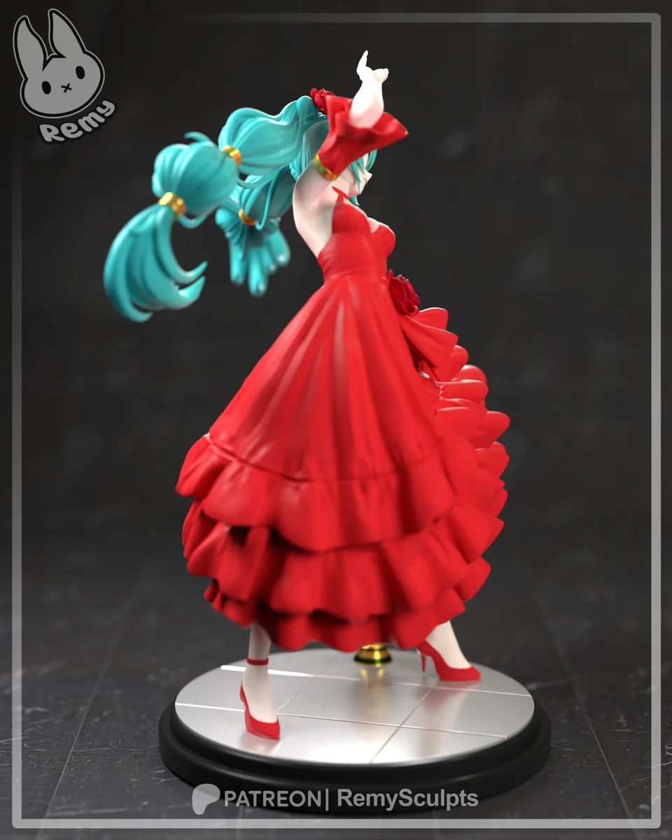 Hatsune Miku (Spanish) | Fan Art | 3D Printed Resin Model Garage Kit | *Un-Painted* | Remy Sculpts 4