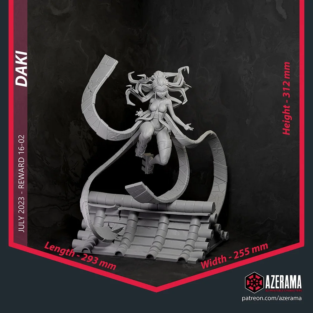 Daki | Fan Art | 3D Printed Resin Model Garage Kit | *Un-Painted* | Azerama 3