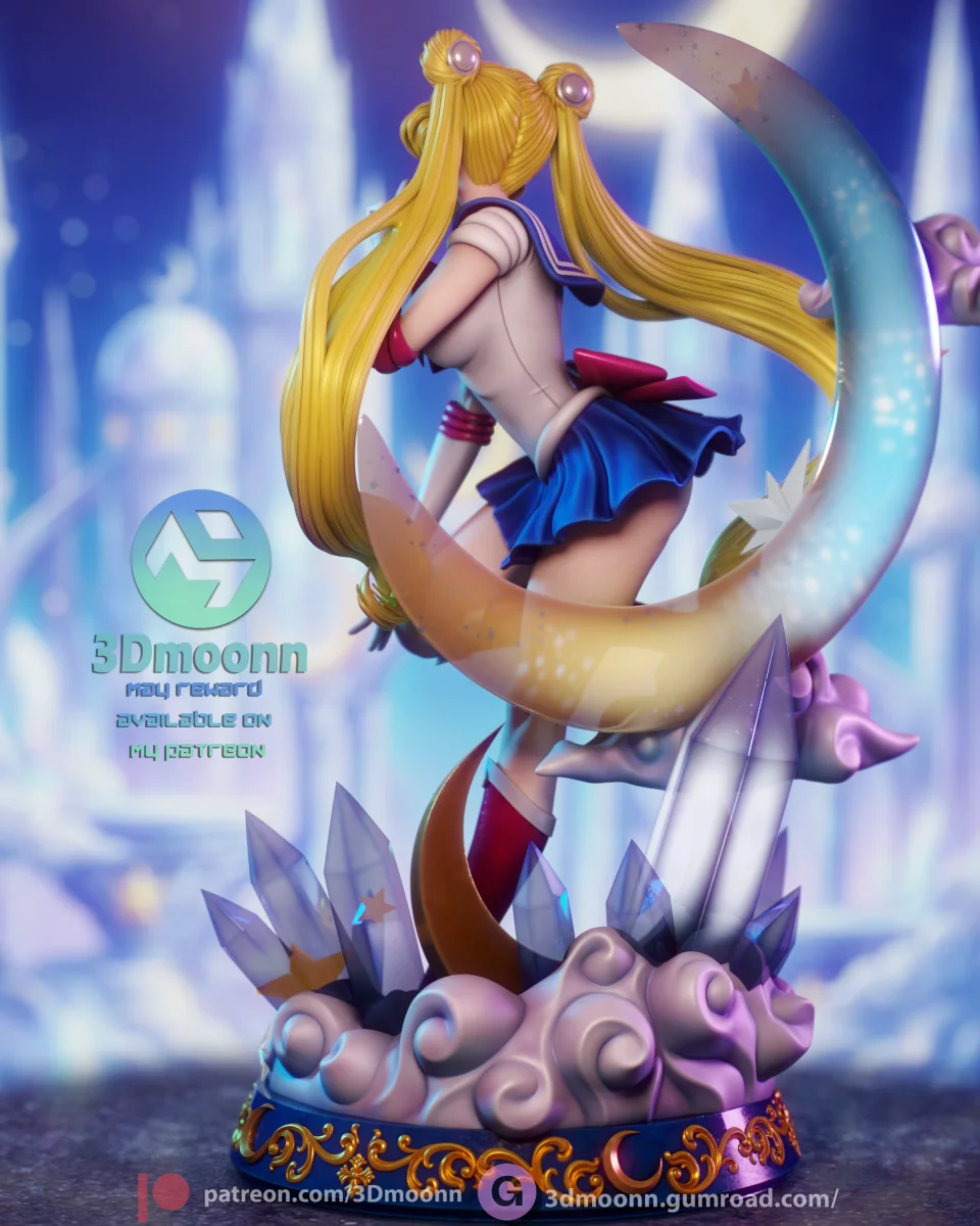 Sailor Moon | Fan Art | 3D Printed Resin Model Garage Kit | *Un-Painted* | 3DMoonn 4