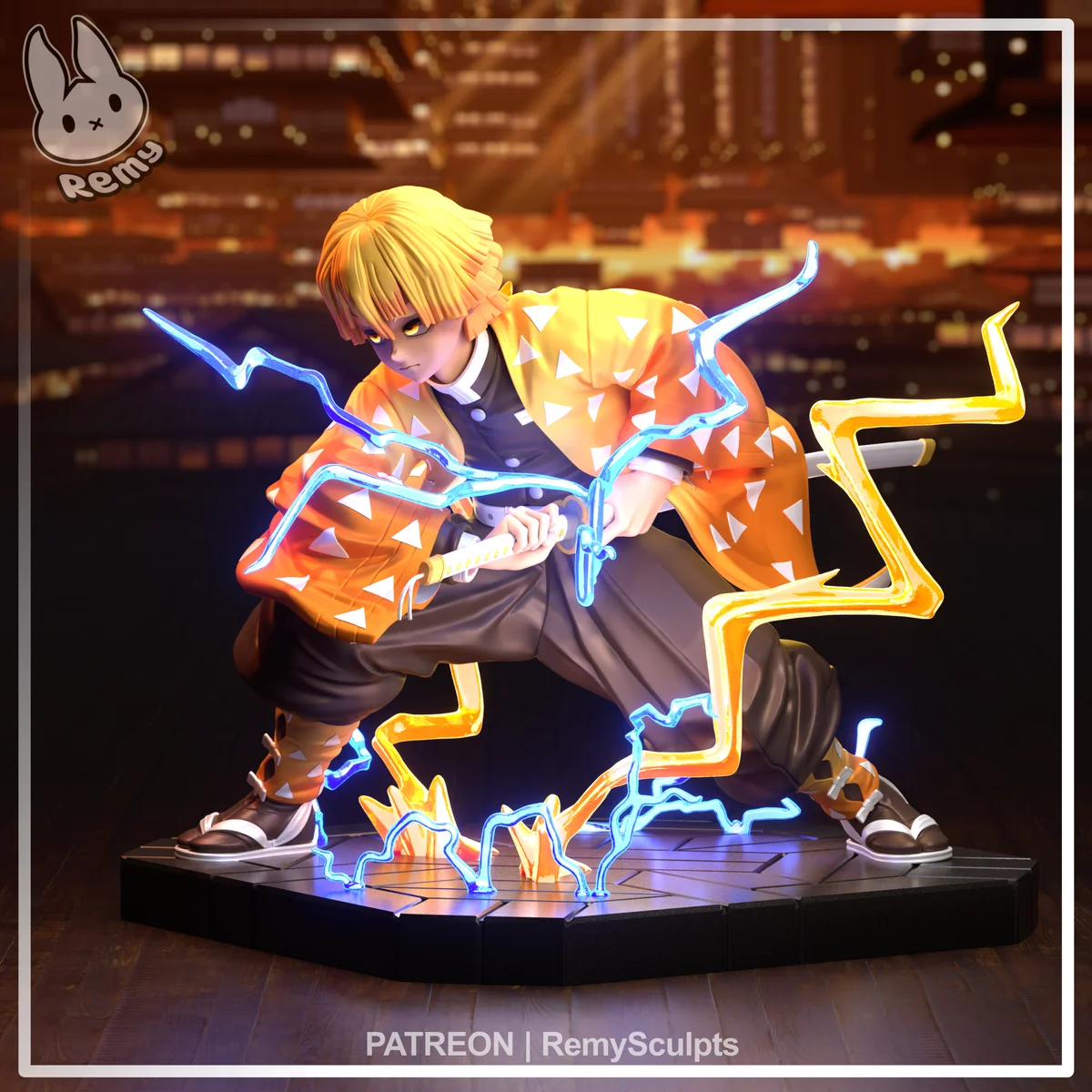 Zenitsu Agatsuma | Fan Art | 3D Printed Resin Model Garage Kit | *Un-Painted* | Remy Sculpts 5