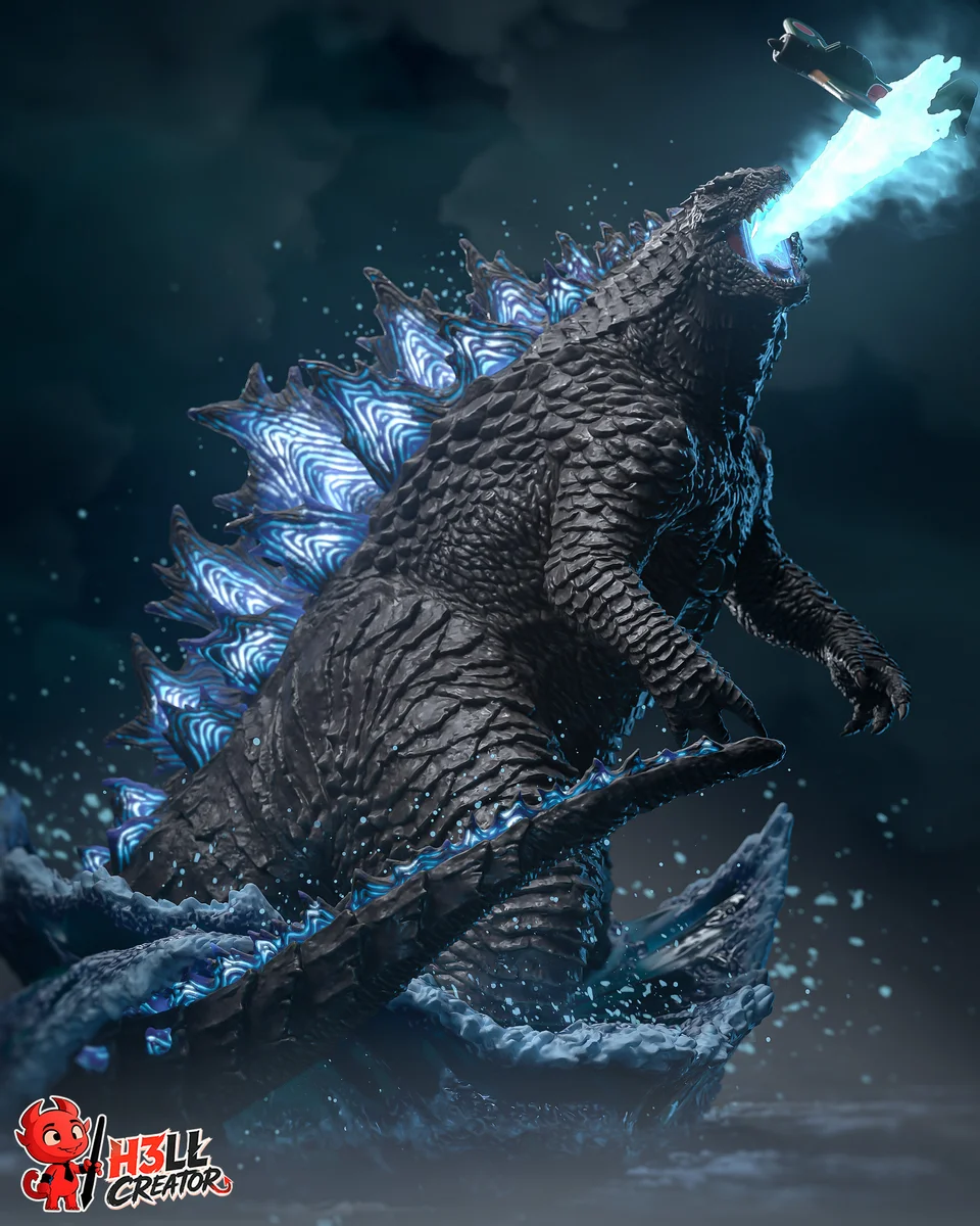 Godzilla | Fan Art | 3D Printed Resin Model Garage Kit | *Un-Painted* | H3LL Creator 4
