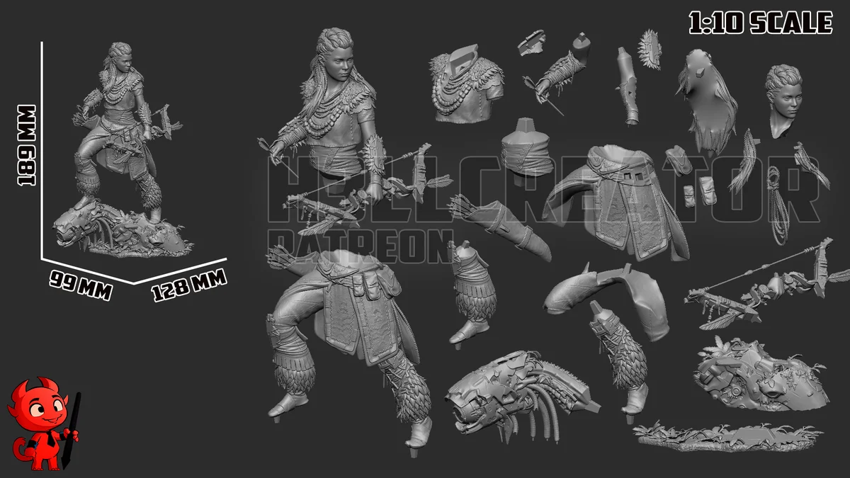 Aloy | Fan Art | 3D Printed Resin Model Garage Kit | *Un-Painted* | H3LL Creator 9