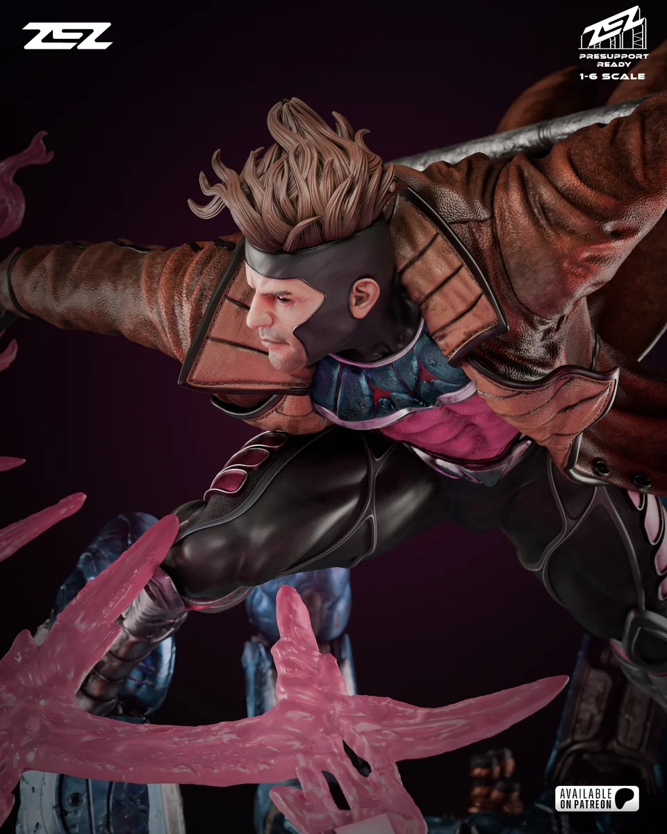 Gambit | Fan Art | 3D Printed Resin Model Garage Kit | *Un-Painted* | ZEZ Studio 12